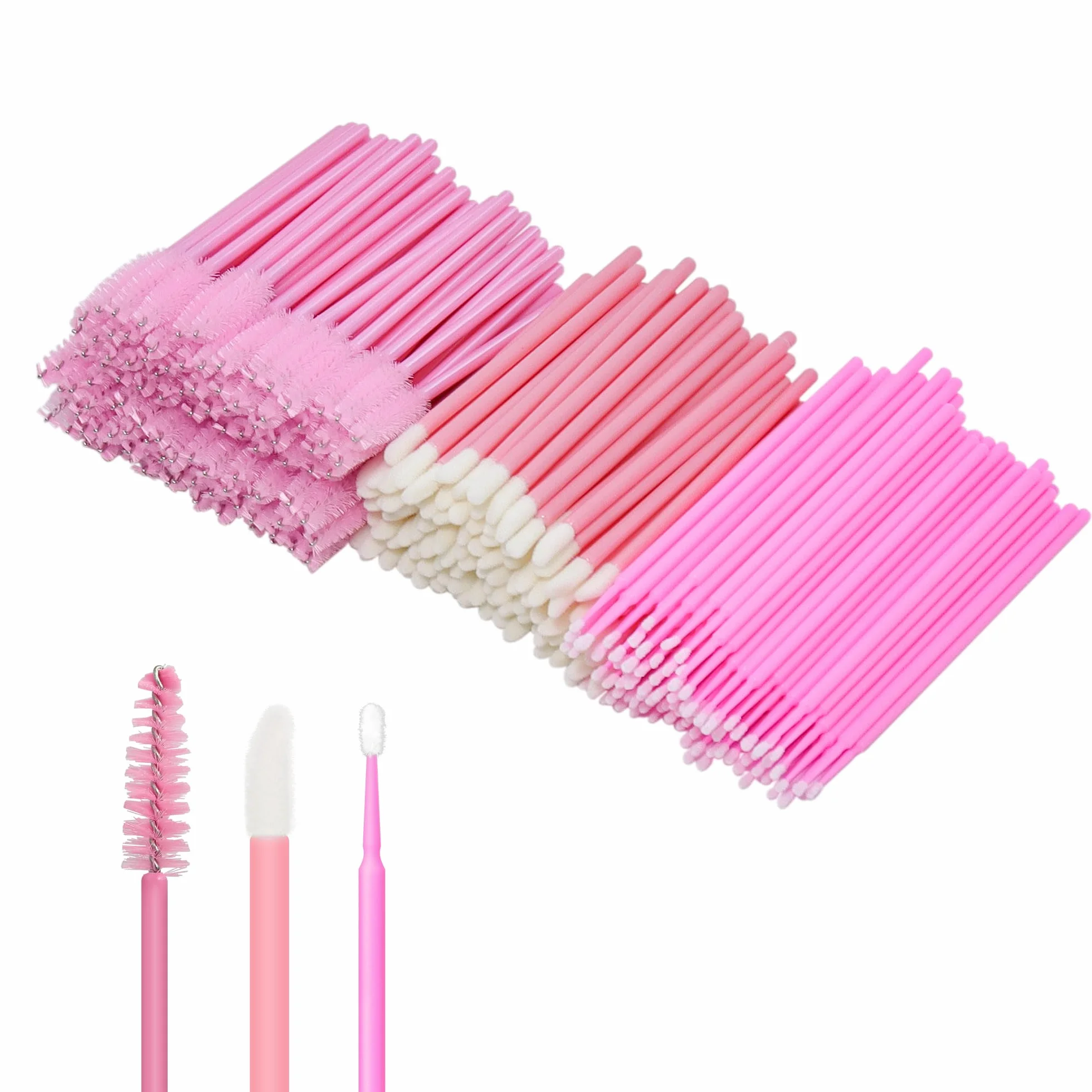 300pcs Brosses à Cils Brosse à Sourcils Micro Brosse à Lèvres Pinceaux Lèvre