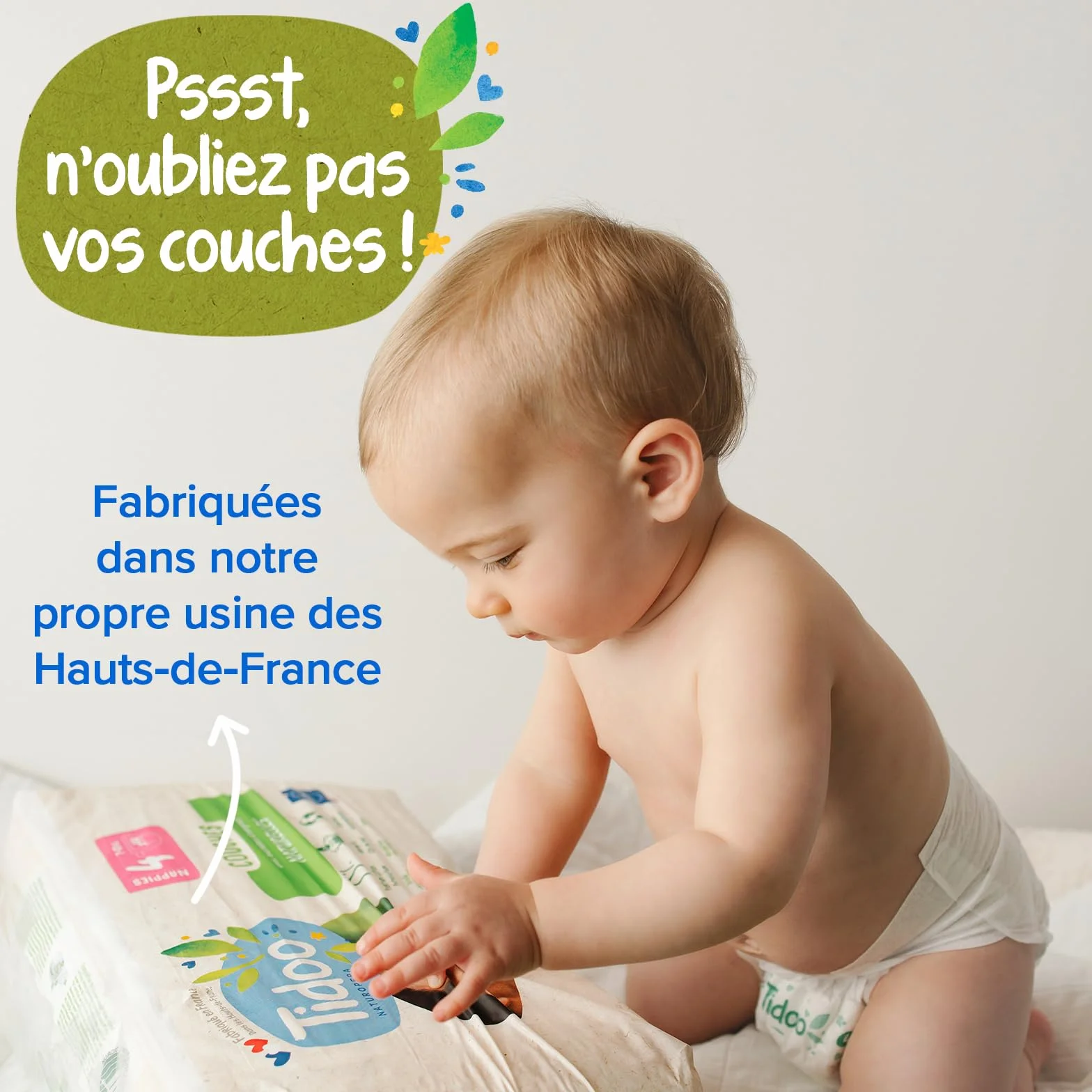 Tidoo 540 Coton Pads Bébé 100% Bio Ultra Doux Hypoallergéniques Peaux Sensibles Fabriqués en France