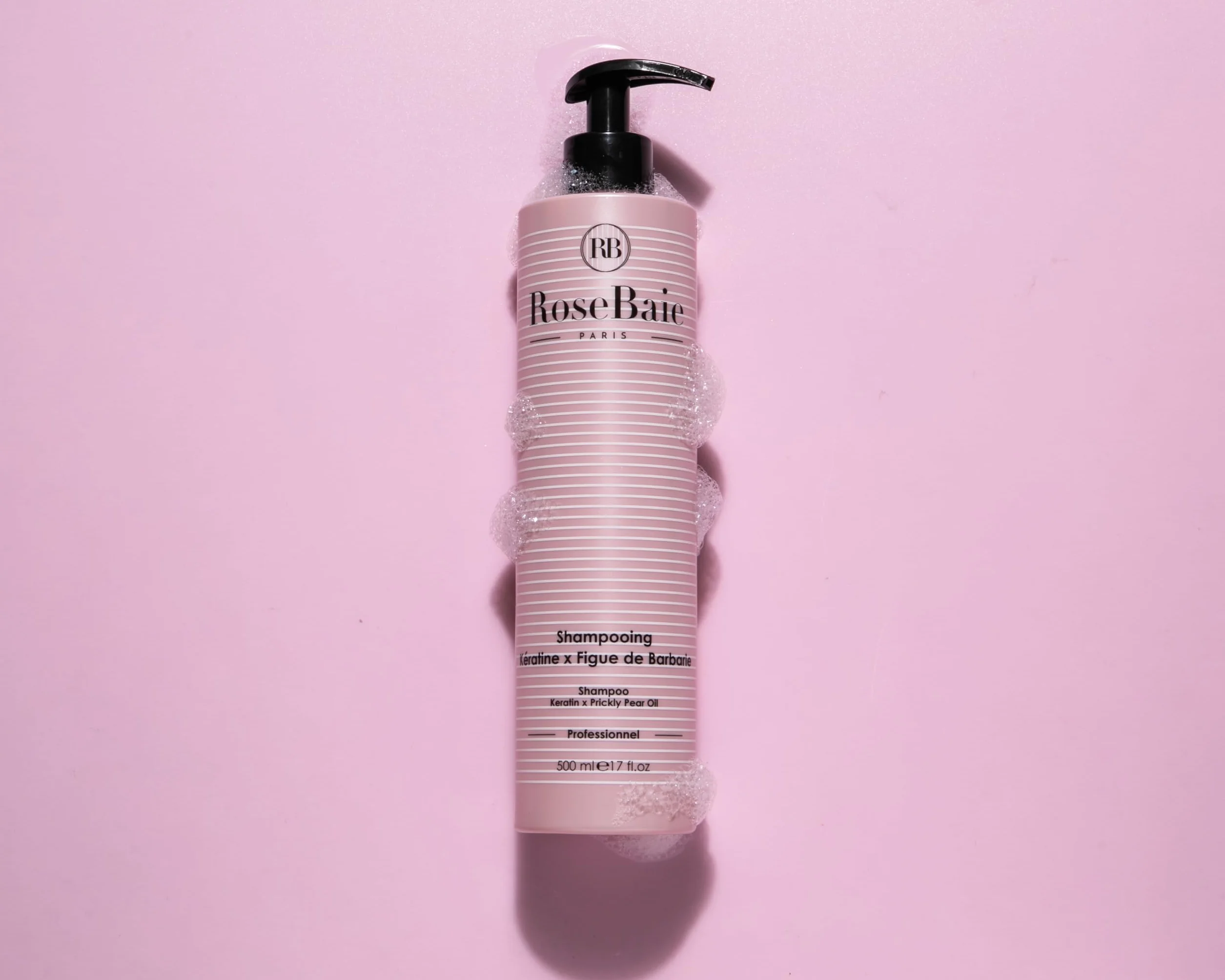 ROSEBAIE | Duo Shampoing Figue de Barbarie et Kératine | Sans Sulfates | Sébo-Régulation et Hydratation | Format économique 500ml x2