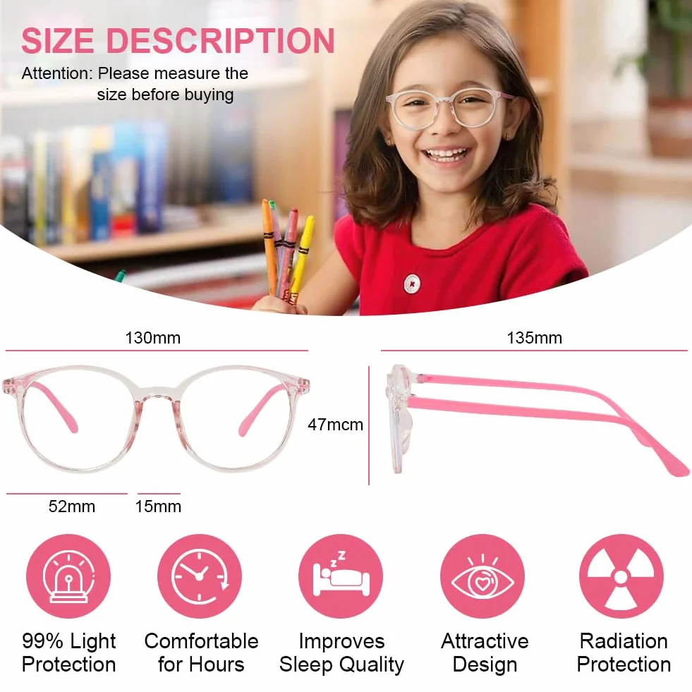 Lunettes Anti Lumière Bleue Enfant Aomig 1 ou 2Pcs Blocage Lumière Bleue Anti-Éblouissement Anti-UV