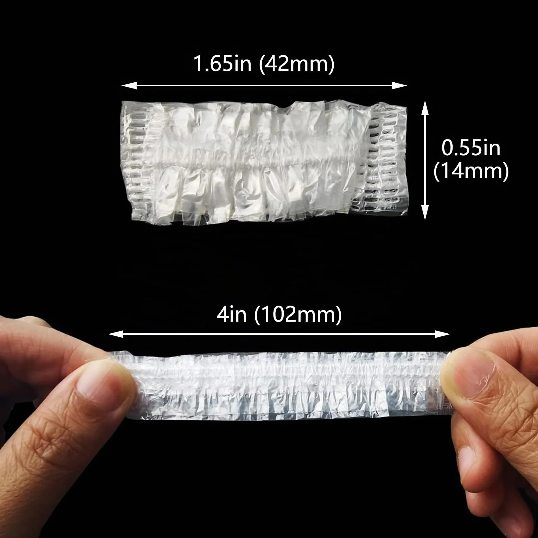 Bonnets douche jetables transparents plastique pour adultes salons coiffure bains