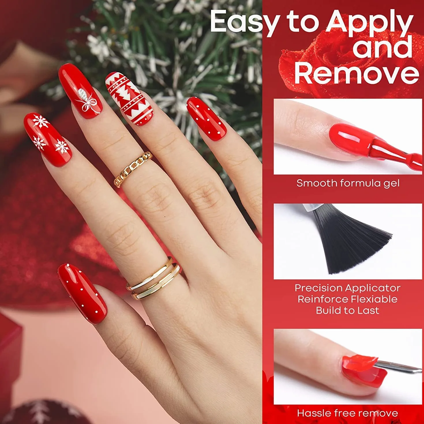 Modelones Vernis à Ongles Semi Permanent 6 Couleurs Soak Off Gel UV avec Boîte Cadeau Nail Art Kit Manucure