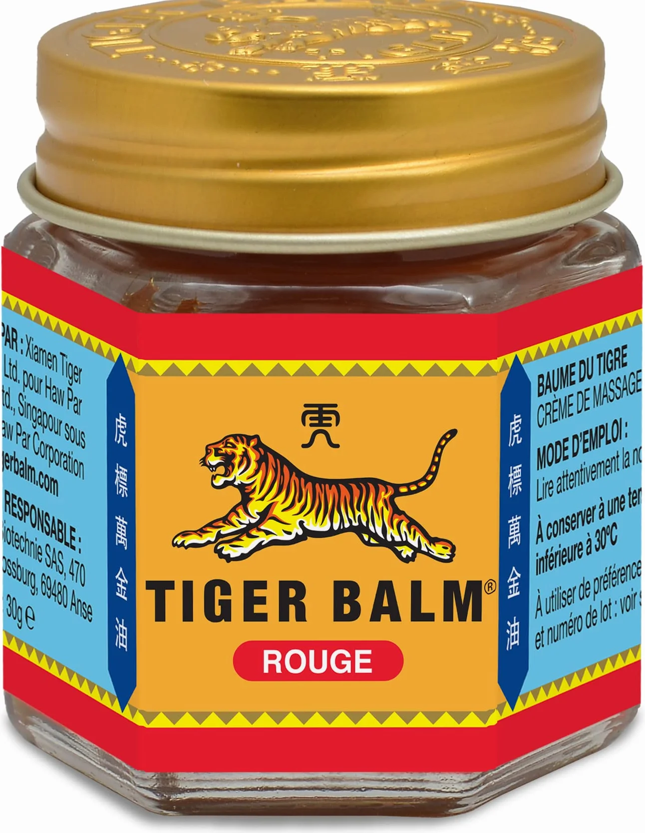 Tiger Balm Baume du Tigre Rouge Effet Chauffant Camphre Menthol 30 g