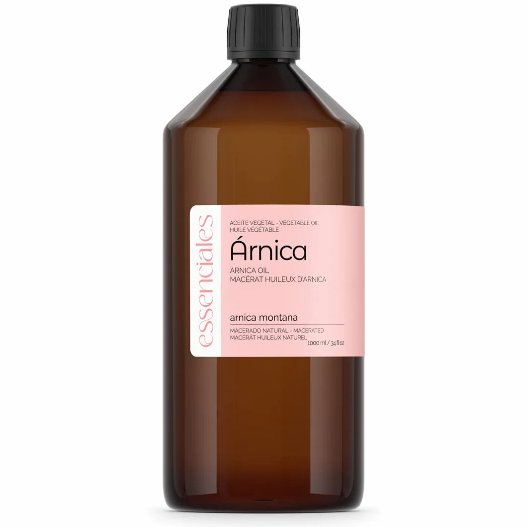 Huile végétale d'Arnica BIO 100% pure 1 L - Arnica montana - Soin visage, corps et cheveux