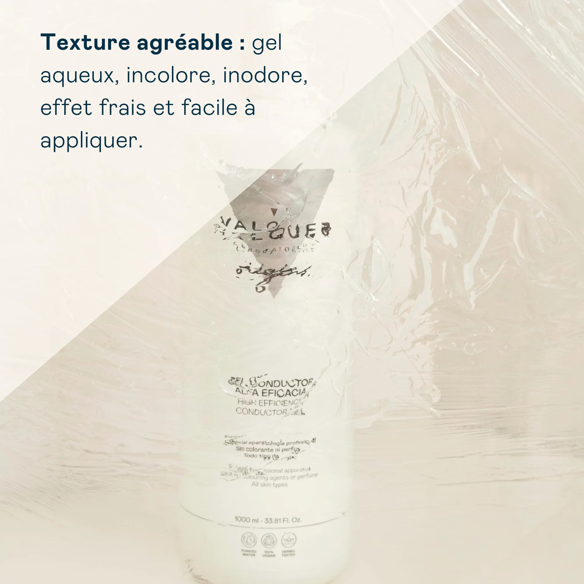 Gel conducteur Valquer 1l radiofréquence ultrasons électrostimulation IPL laser