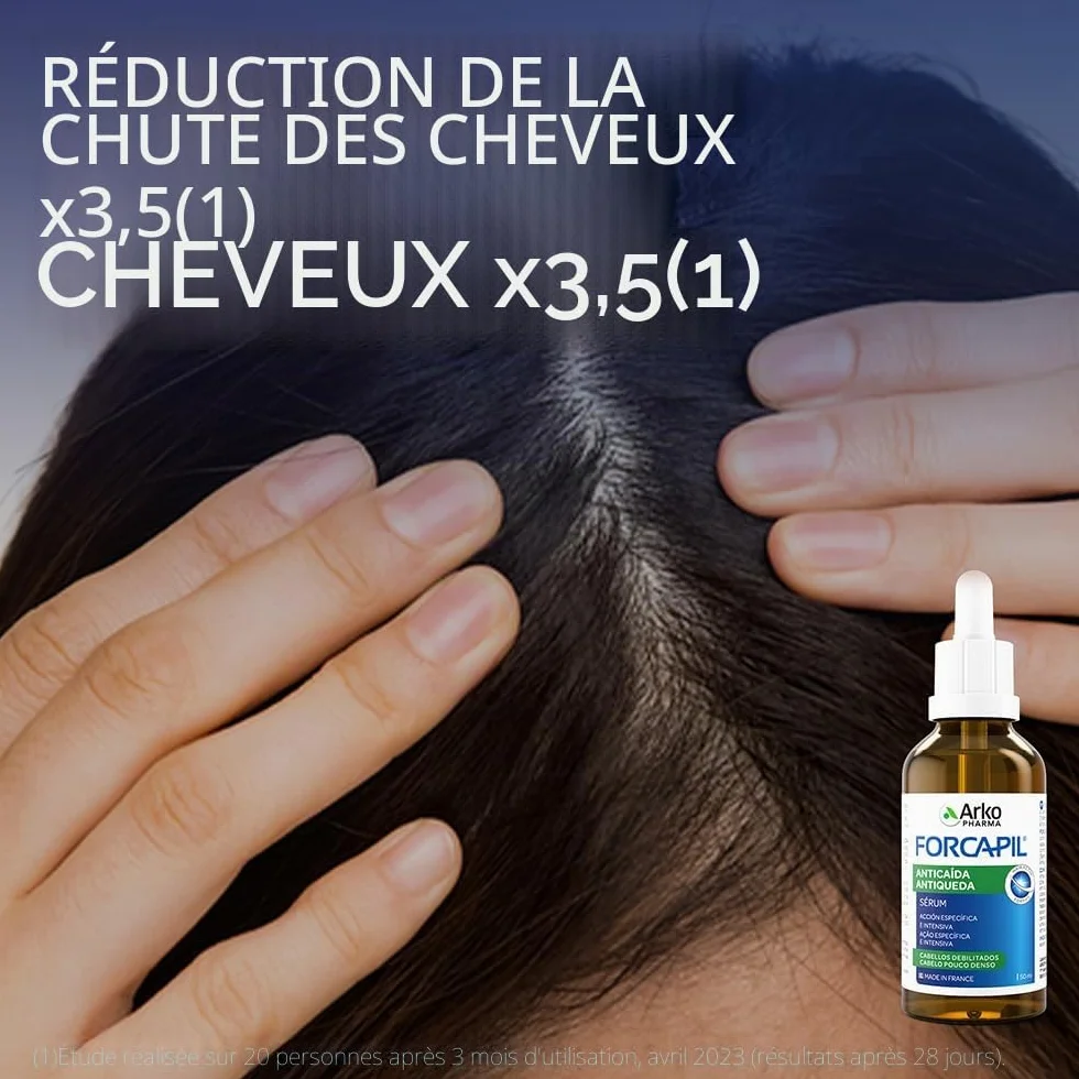 Arkopharma Forcapil Sérum Anti-Chute Renforce les Cheveux Réduit la Chute Stimule la Croissance Densité Résistance
