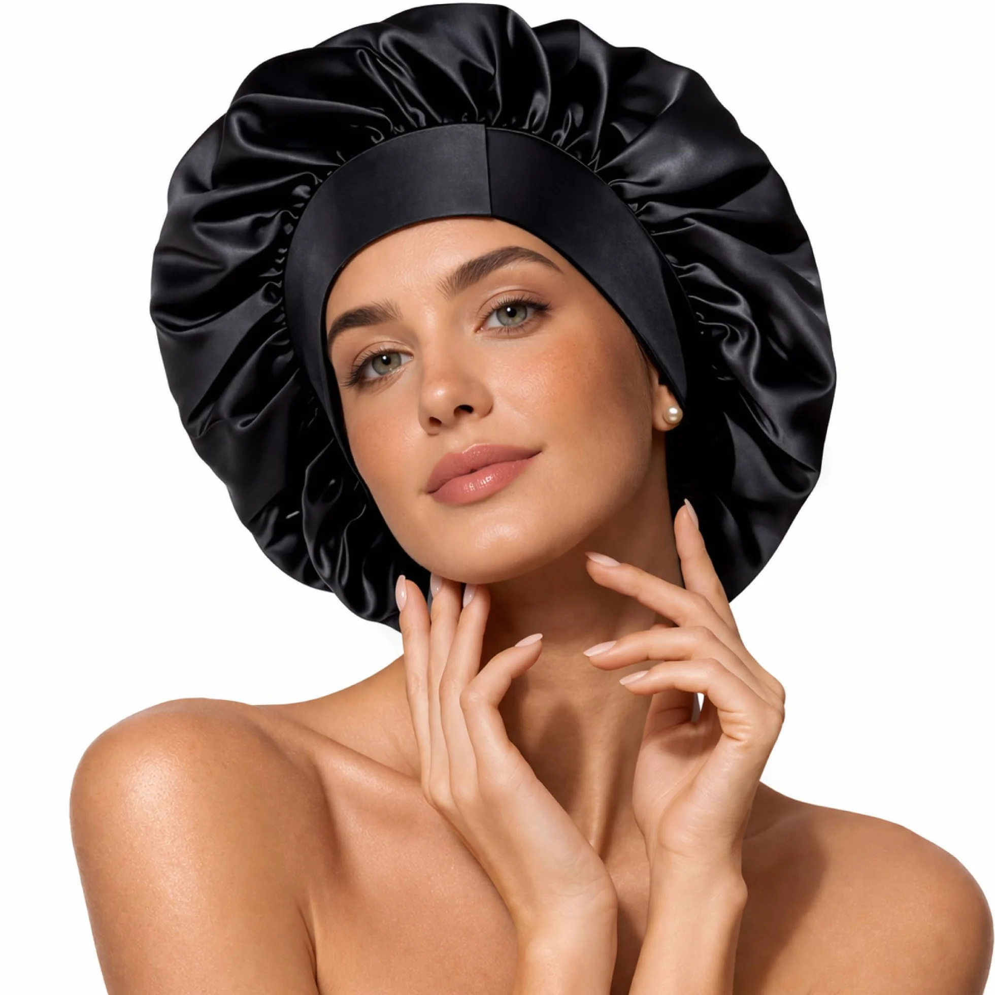 Dreamzie Bonnet Satin Cheveux Nuit - 100% Soie de Mûrier 22 Momme Ajustable - Bonnet en Satin de Soie - OEKO-TEX®