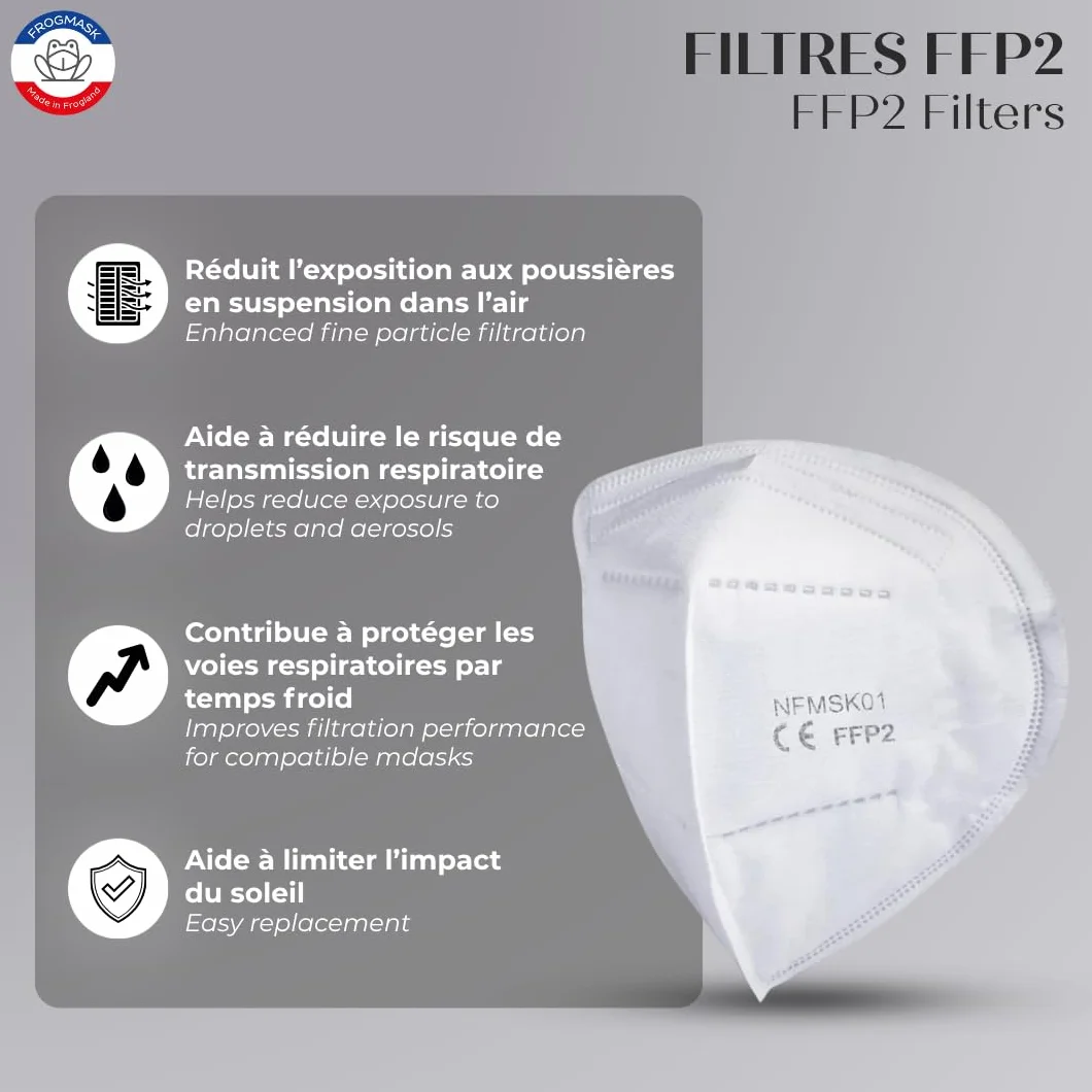 FROGMASK Masque de protection anti-pollution vélo FFP2 réutilisable lavable Fabriqué en France