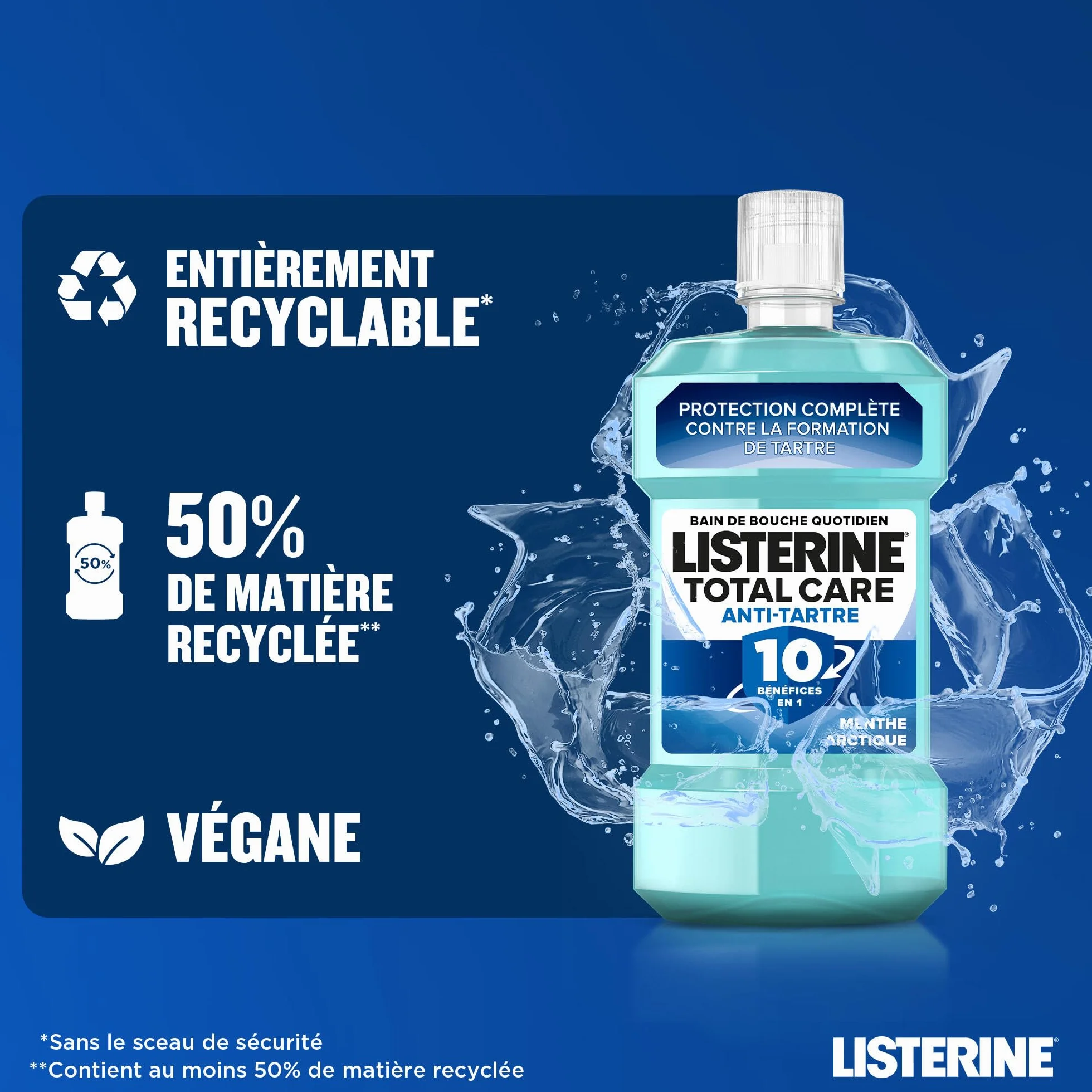 Listerine Bain de Bouche Total Care Anti-Tartre 500 ml