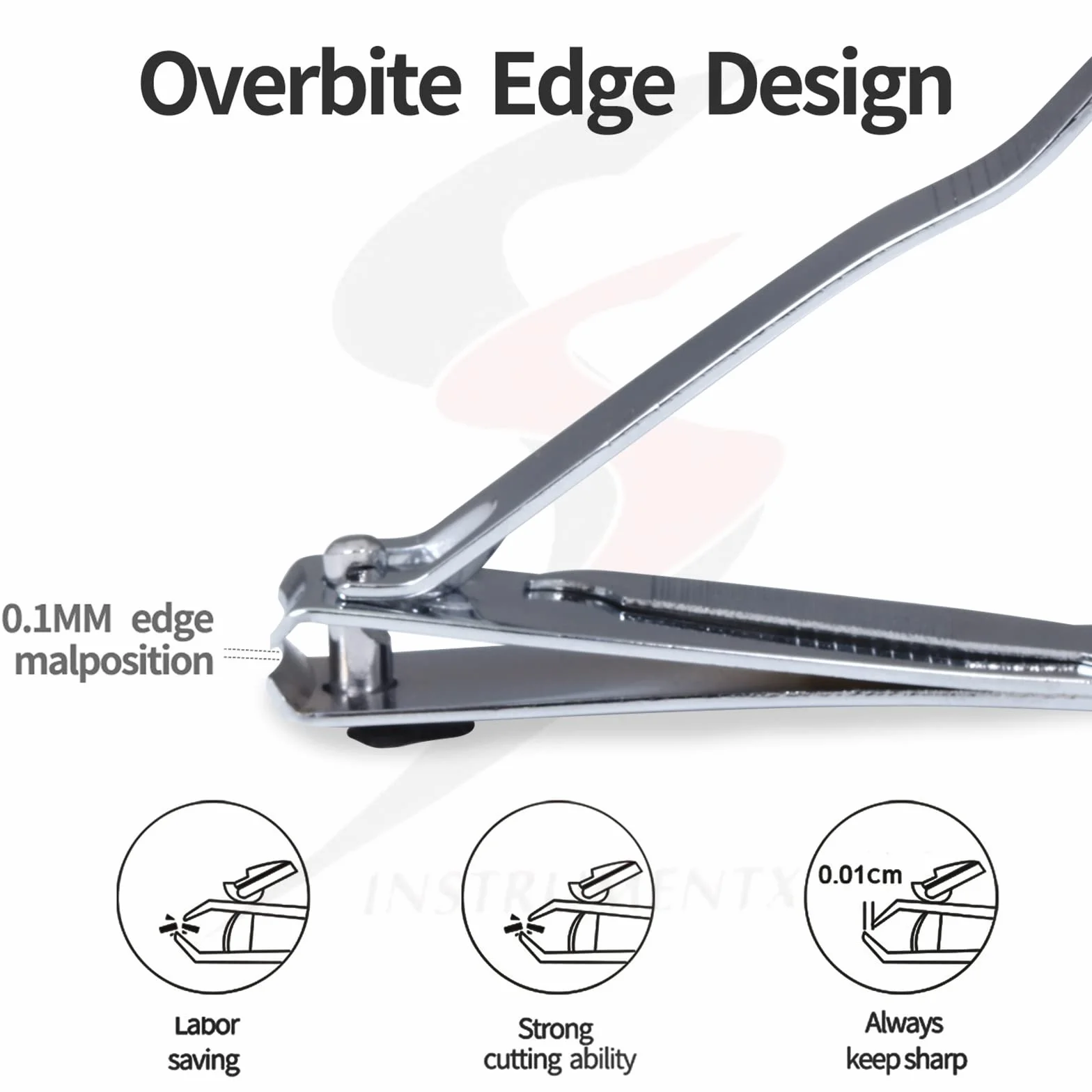 Coupe-ongles robuste en acier inoxydable SS INSTRUMENTX pour homme et femme