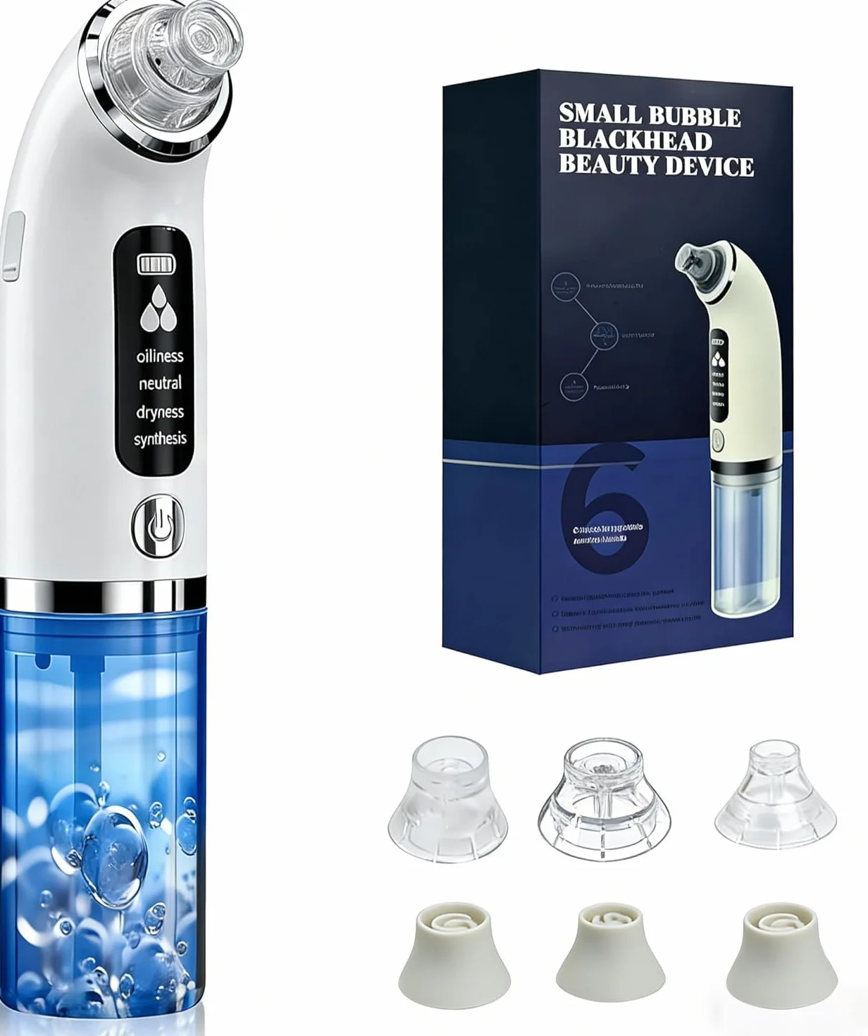 Aspirateur Points Noirs, Extracteur Points Noirs Visage, 4 Modes, 6 Sondes, 75 kPa Super puissance, Tire Comedon Points Noirs Anti Point Noir Nez Nettoyage des Pore Peau Soin Visage Blackhead Removal