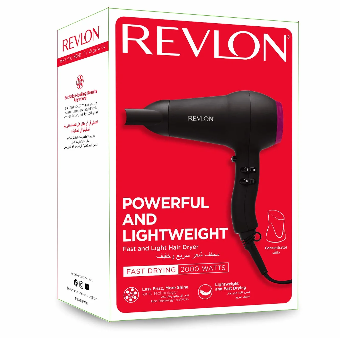 Revlon RVDR5823 Sèche-cheveux 2000W rapide et léger