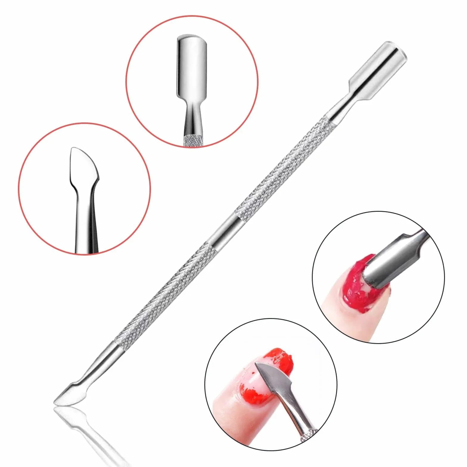Papillotes en Aluminium Vernis à Ongles Enlever, 200 Pcs Feuille d'aluminium Dissolvant avec Poussoir à Cuticules