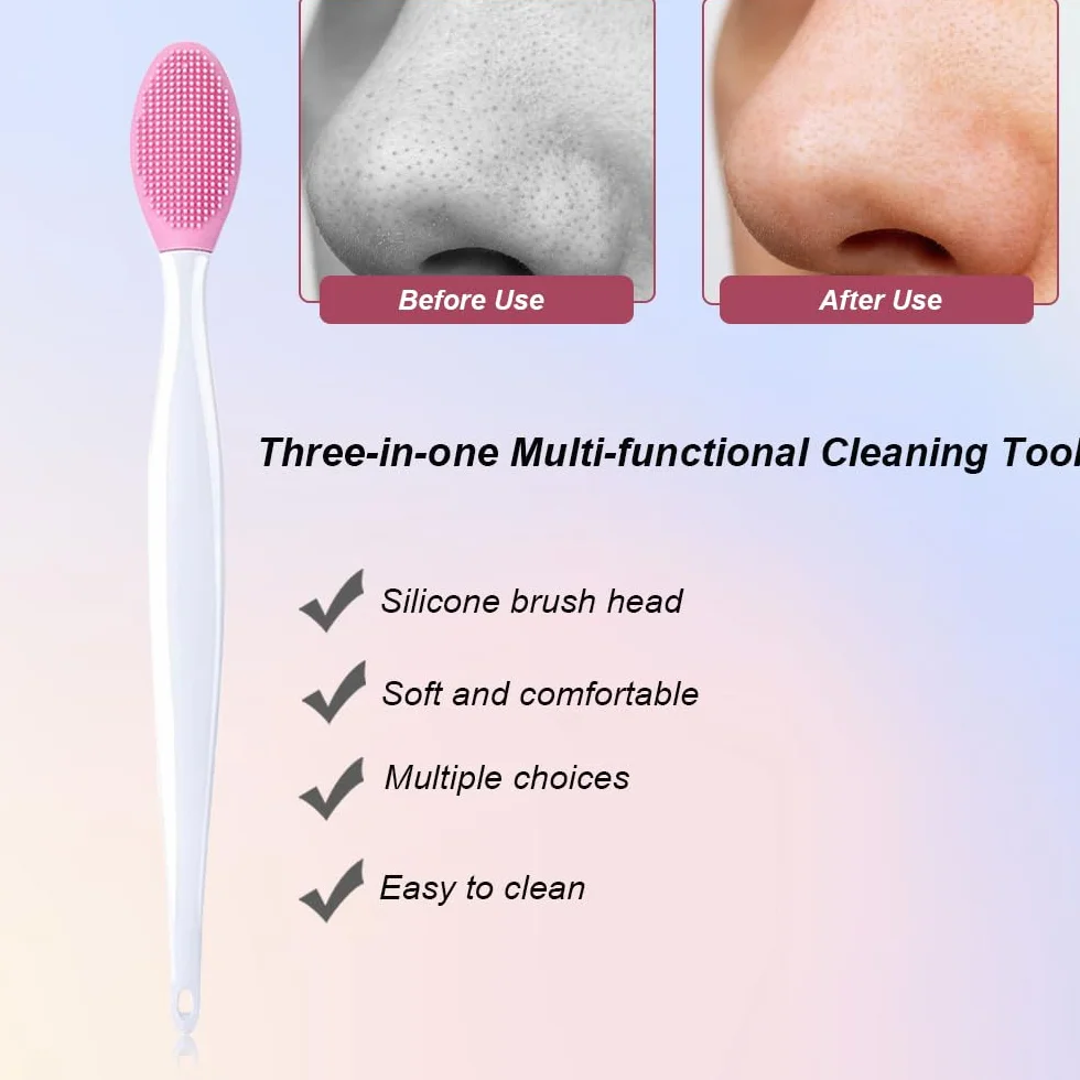 Pinceaux à Lèvres Double Face en Silicone 8 Pièces Exfoliant Nettoyage Nez