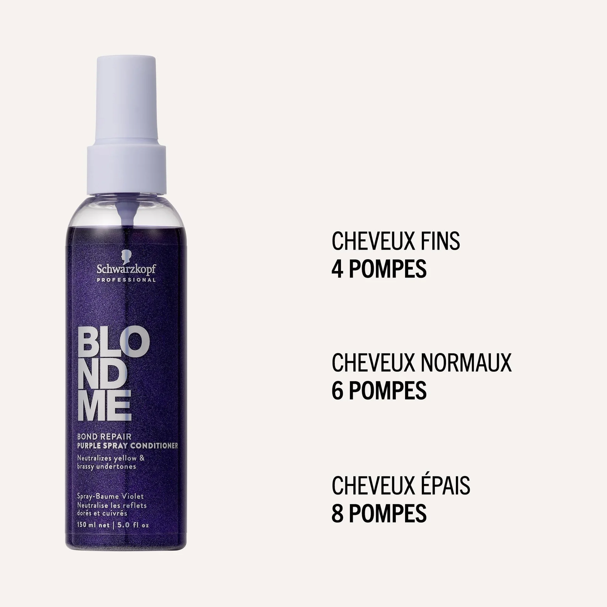 Schwarzkopf Professional BLONDME Bond Repair Purple Spray Conditioner Sans Rinçage 150 ml