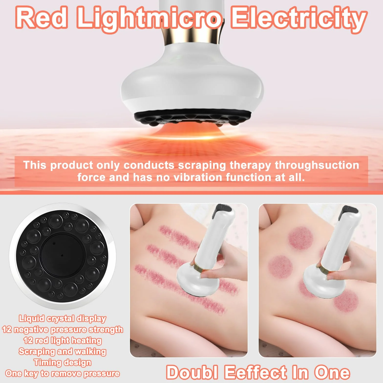 Appareil de Massage par Ventouse Électrique,Appareil de Massage Anti-Cellulite pour Jambes/Ventre/Bras,Appareil Anti-Cellulite,Appareil de Drainage Lymphatique avec 12 Programmes&4 Modes