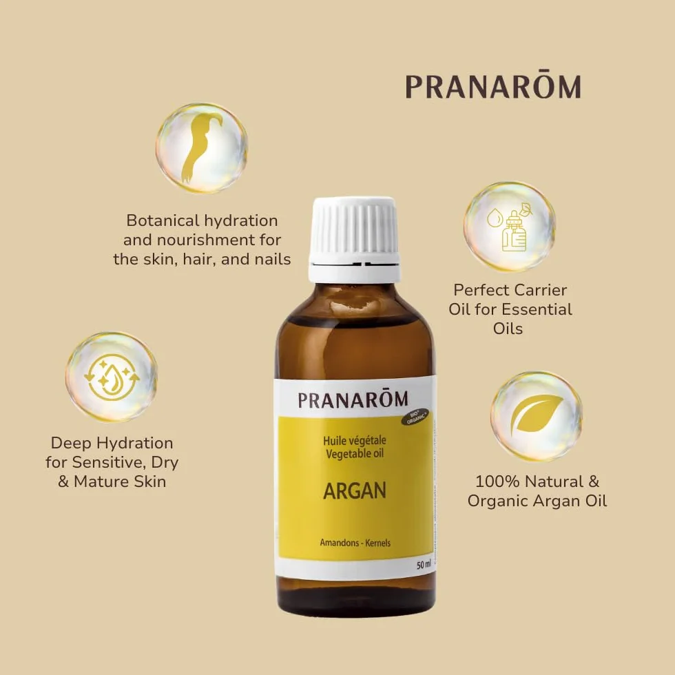 Pranarôm Argan Bio Huile Végétale 50 ml Anti-Age Réparatrice