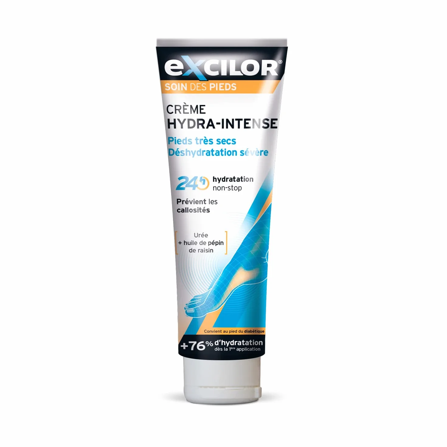 Crème Pieds Secs Hydra-Intense EXCILOR 125 ml - Soin Anti-Callosités