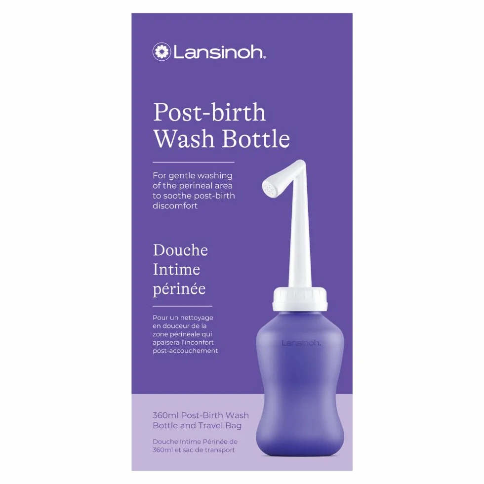 Lansinoh Douche Intime Périnée Post-Accouchement Bouteille Lavage Bec Incliné 360° Anti-Fuite Sans BPA