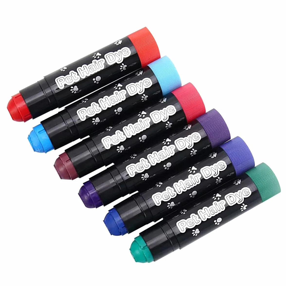 Sarini Lot de 12 craies de Teinture pour Poils de Chien, Teinture temporaire lavable