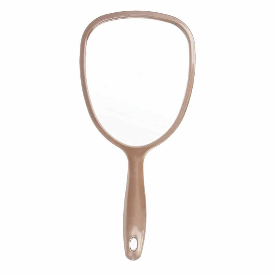 PARSA BEAUTY miroir a main ovale 14,5 x 11,5 cm Champagne miroir salle de bain avec poignée