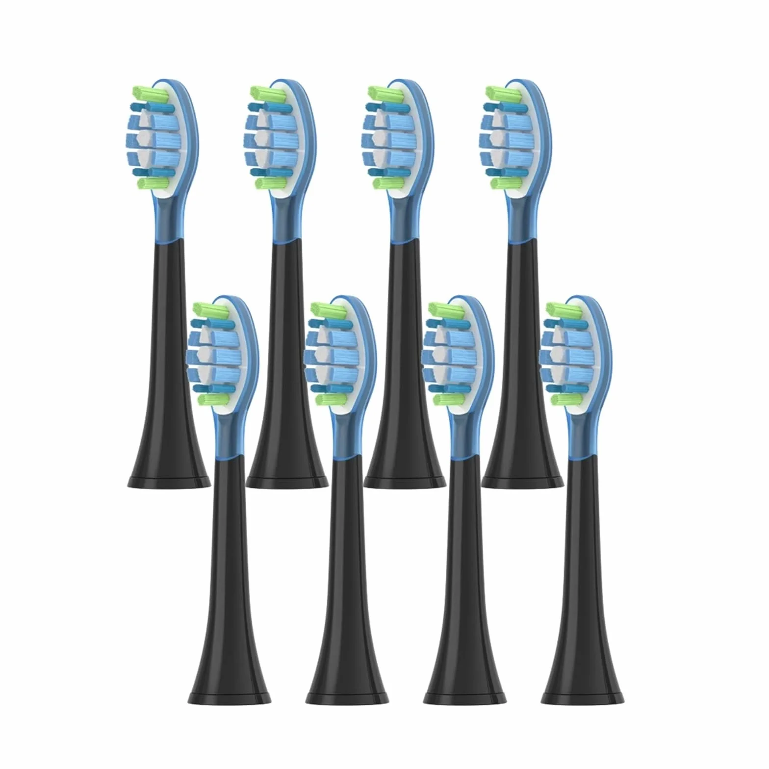 eufeifeiegds Lot de 8 têtes de brosse de rechange for brosse à dents électrique HX6064, HX6930, HX6730, aspirateur 4100, 6500, 6100, 5300 C3(C3 black)