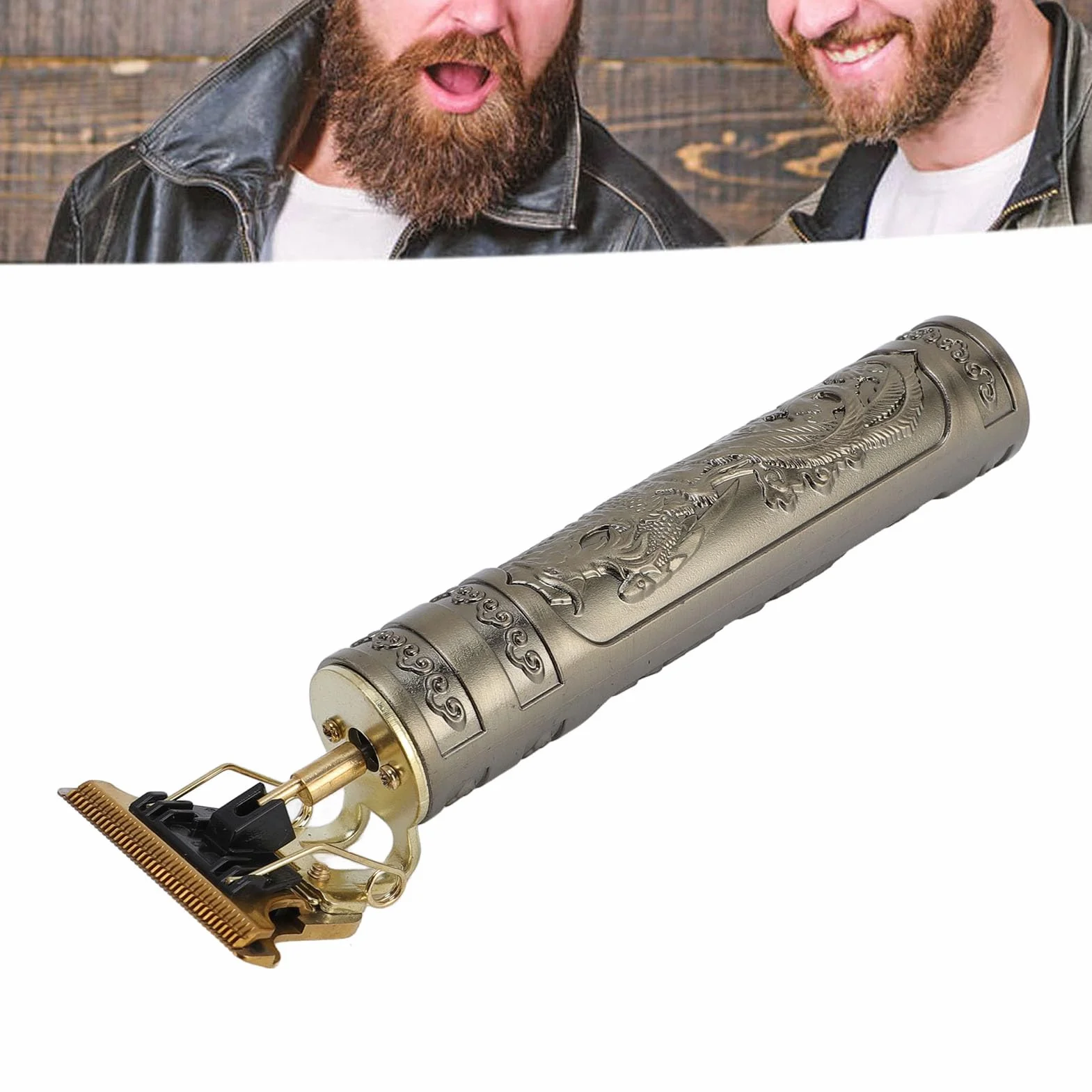 Tondeuse à Cheveux Professionnelle Hommes Rasoir Électrique T Dragon Batterie Intégrée Kit Toilettage sans Fil Barbier Or