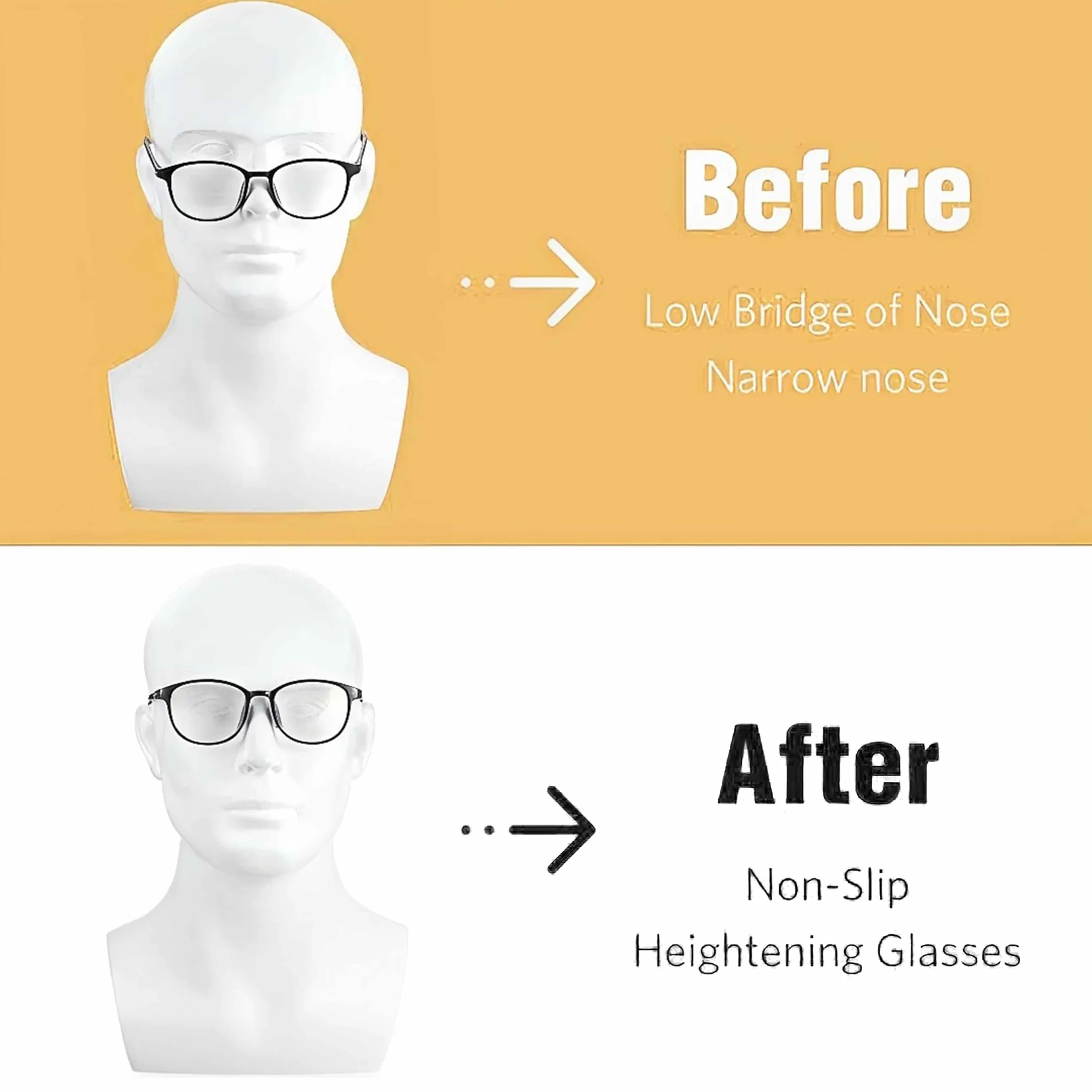 Plaquettes de Nez en Silicone Anti Glisse pour Lunettes, Coussinets Nez Adhésif Antidérapant