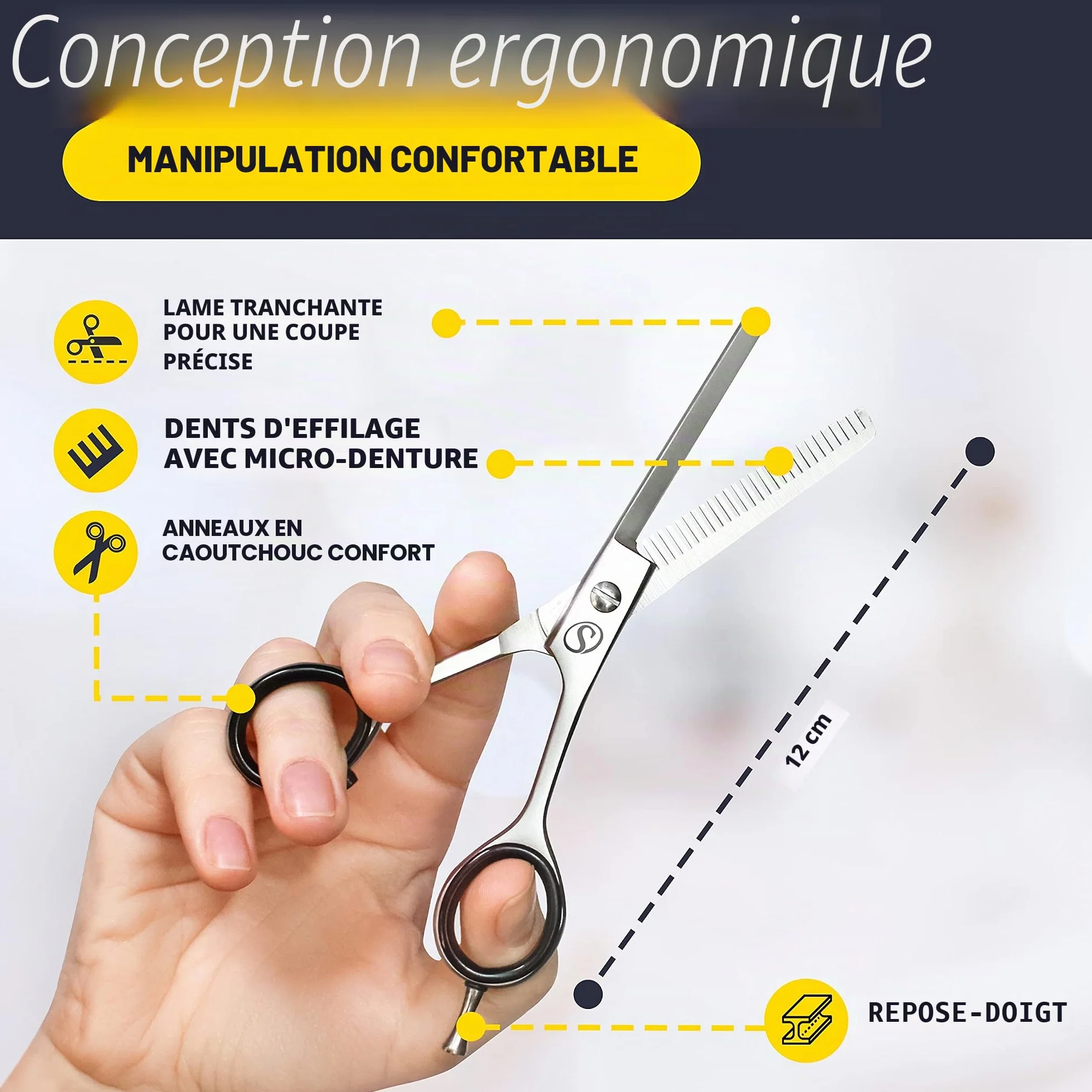 Ensemble de ciseaux à cheveux SCHMIEDWERK | Ciseaux de coiffure coupe nette et précise | Coupe de cheveux parfaite pour hommes et femmes | Ciseaux de coupe de cheveux professionnels avec étui (jeu de