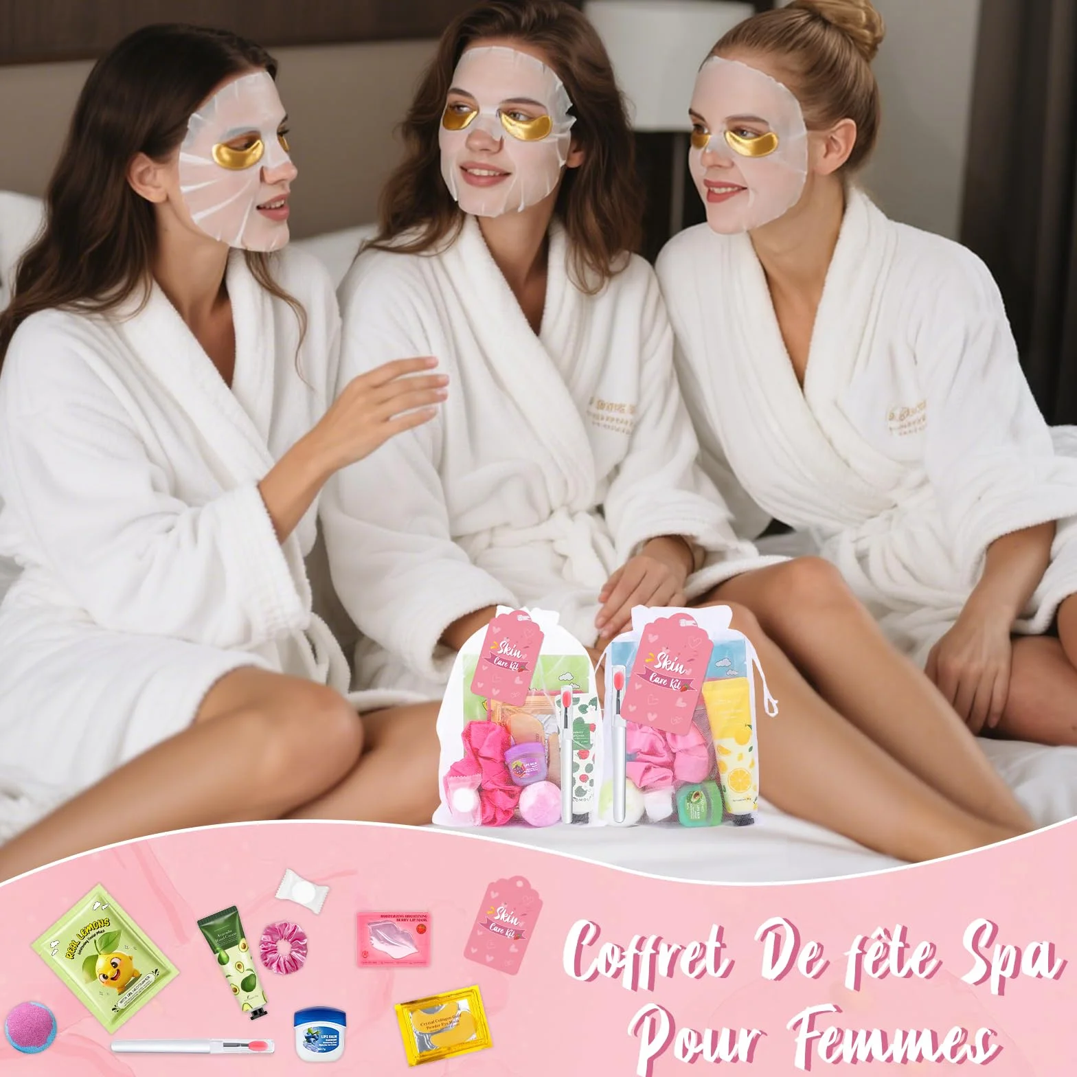 Coffret Cadeau Femme Spa Anniversaire 80 pces Bain et Soins Masques Crèmes Mains Bombes Baumes Lèvres Noël Maman Amie