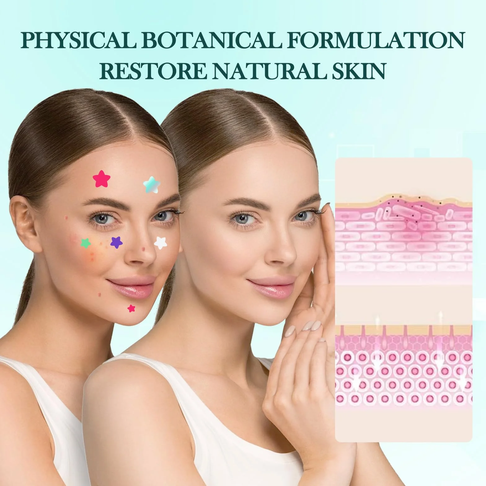 Patch Bouton Etoile Hydrocolloïde Anti Acné Invisible 408 PCS avec Huile Tea Tree Acide Salicylique