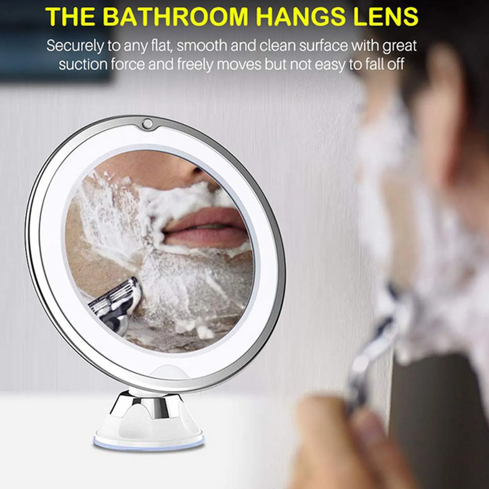 ibasenice Miroir de Maquillage Grossissant 7X Rond LED Blanc