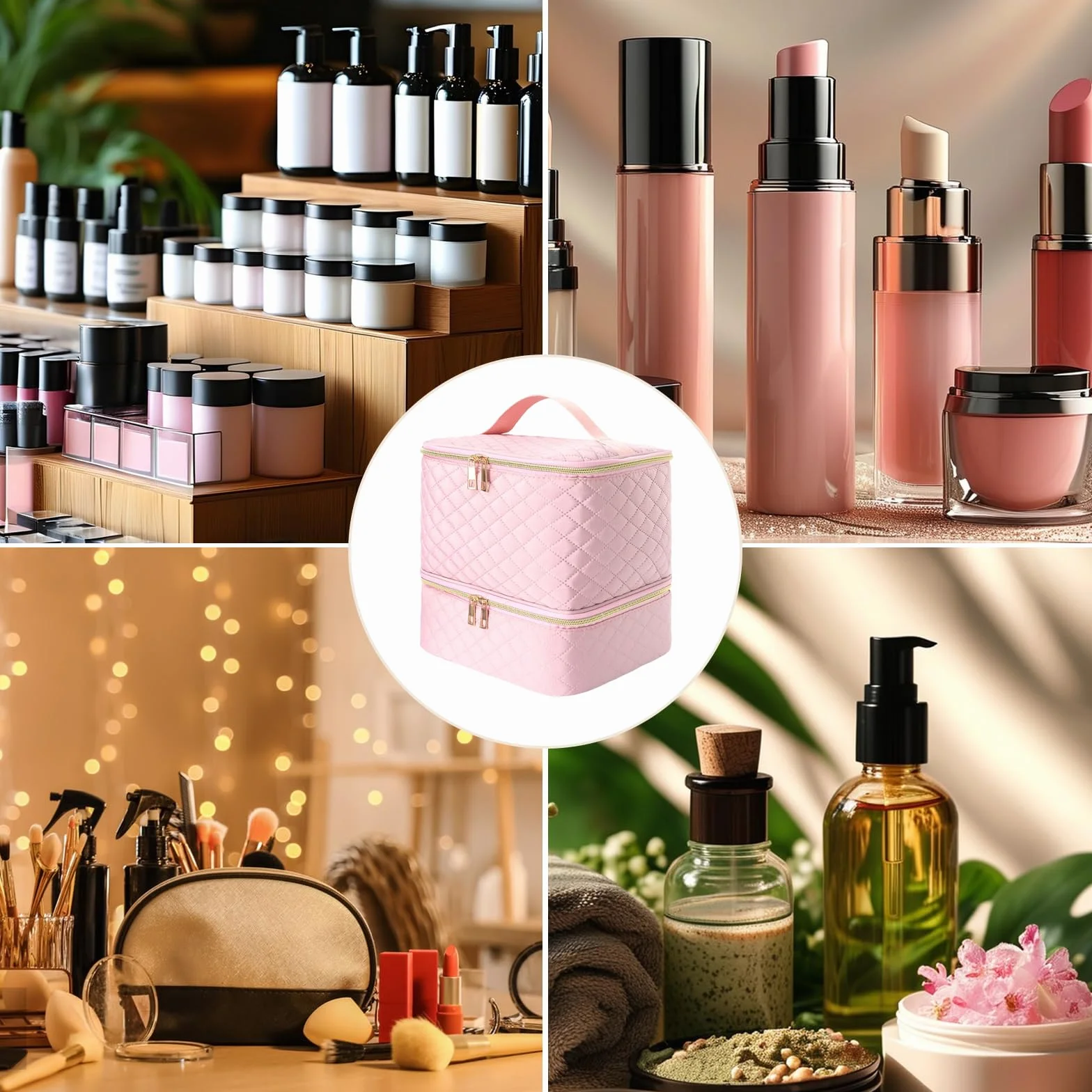 Rangement Vernis a Ongle Vernis Semi Permanent,Double Couche Rangement Onglerie pour 30 Flacons de Vernis à Ongles et Lampe à Ongles LED et De Technologie des
