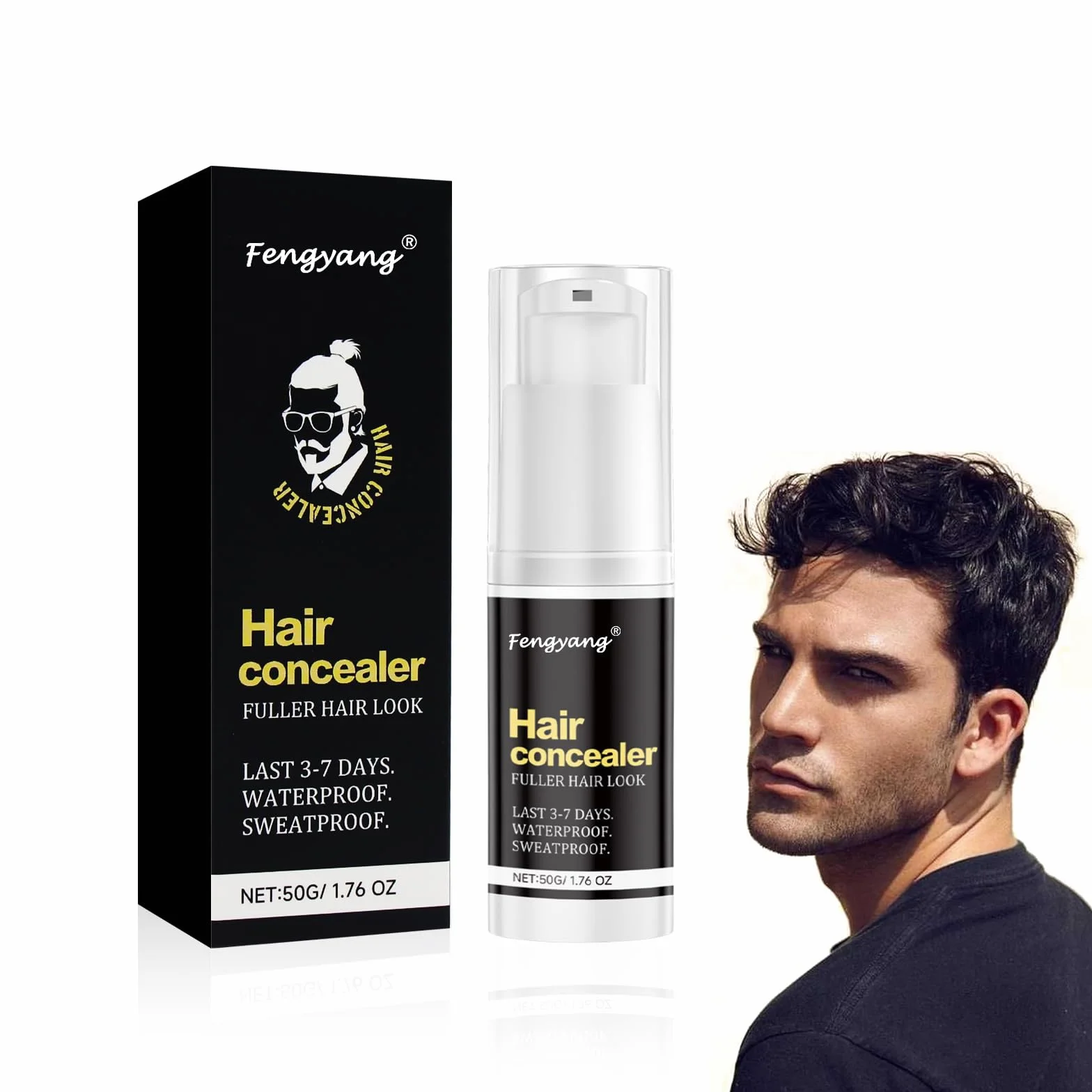 Crème Couvrante pour Cheveux Fengyang, Poudre Anti-Calvitie, Cache Racines Cheveux Clairsemés