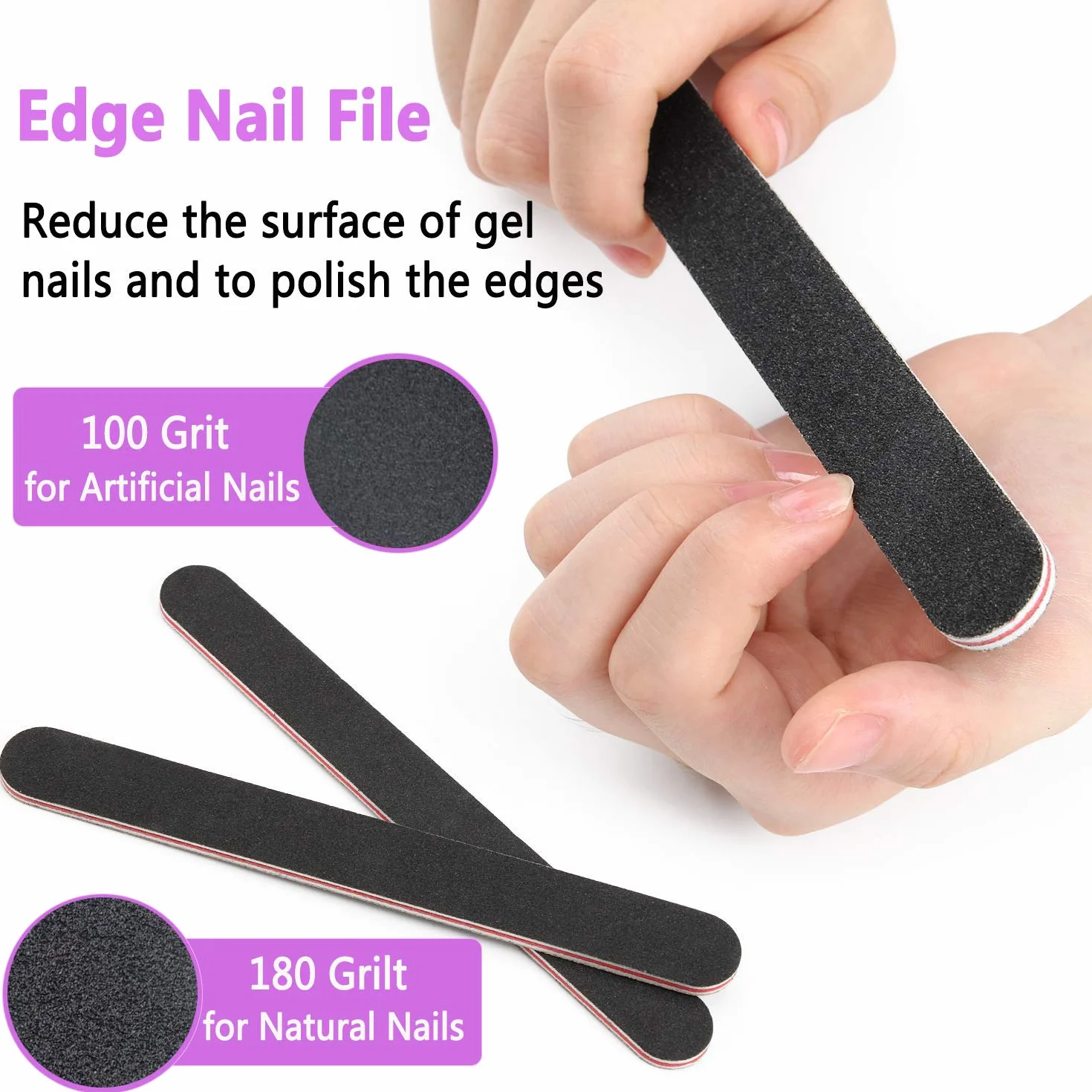 Kit Gel Dissolvant Vernis à Ongles, 10 Capuchons, Lime à Ongles, Poussoir Cuticules, Bloc Polissage
