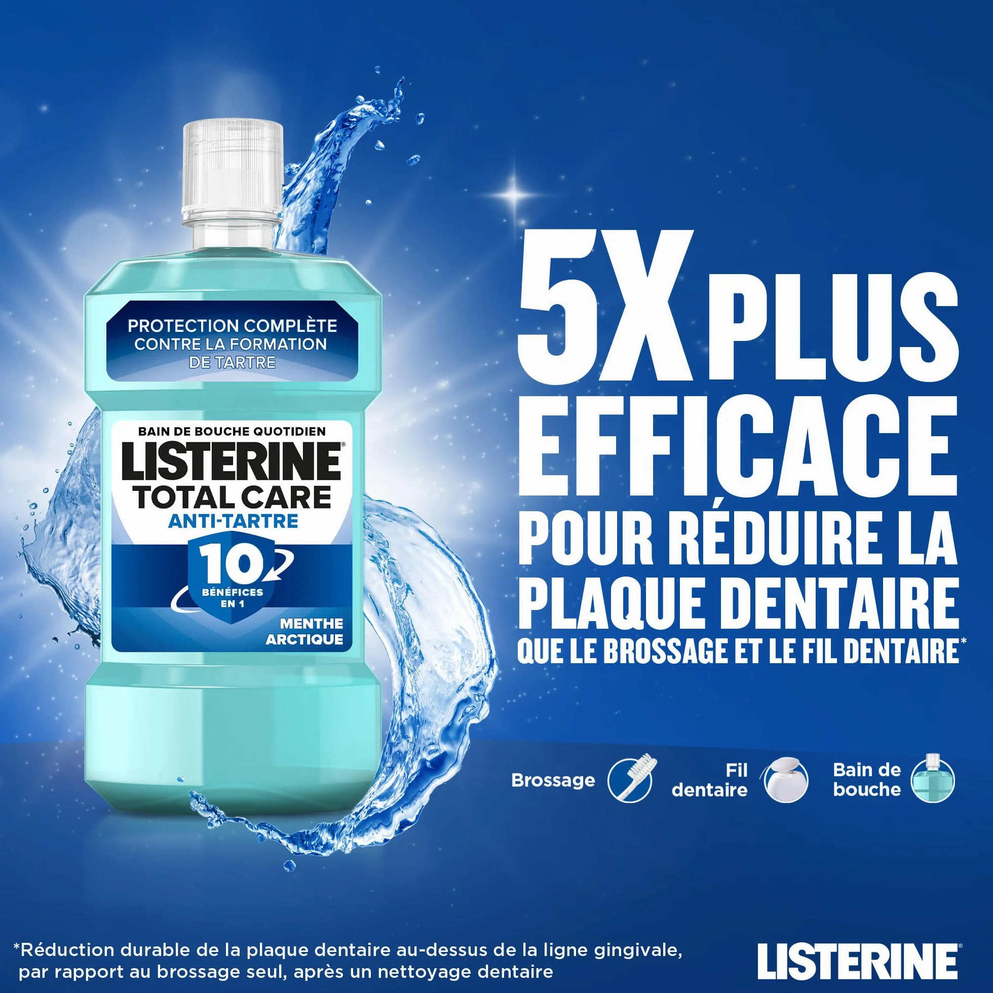 Listerine Bain de Bouche Total Care Anti-Tartre 500 ml