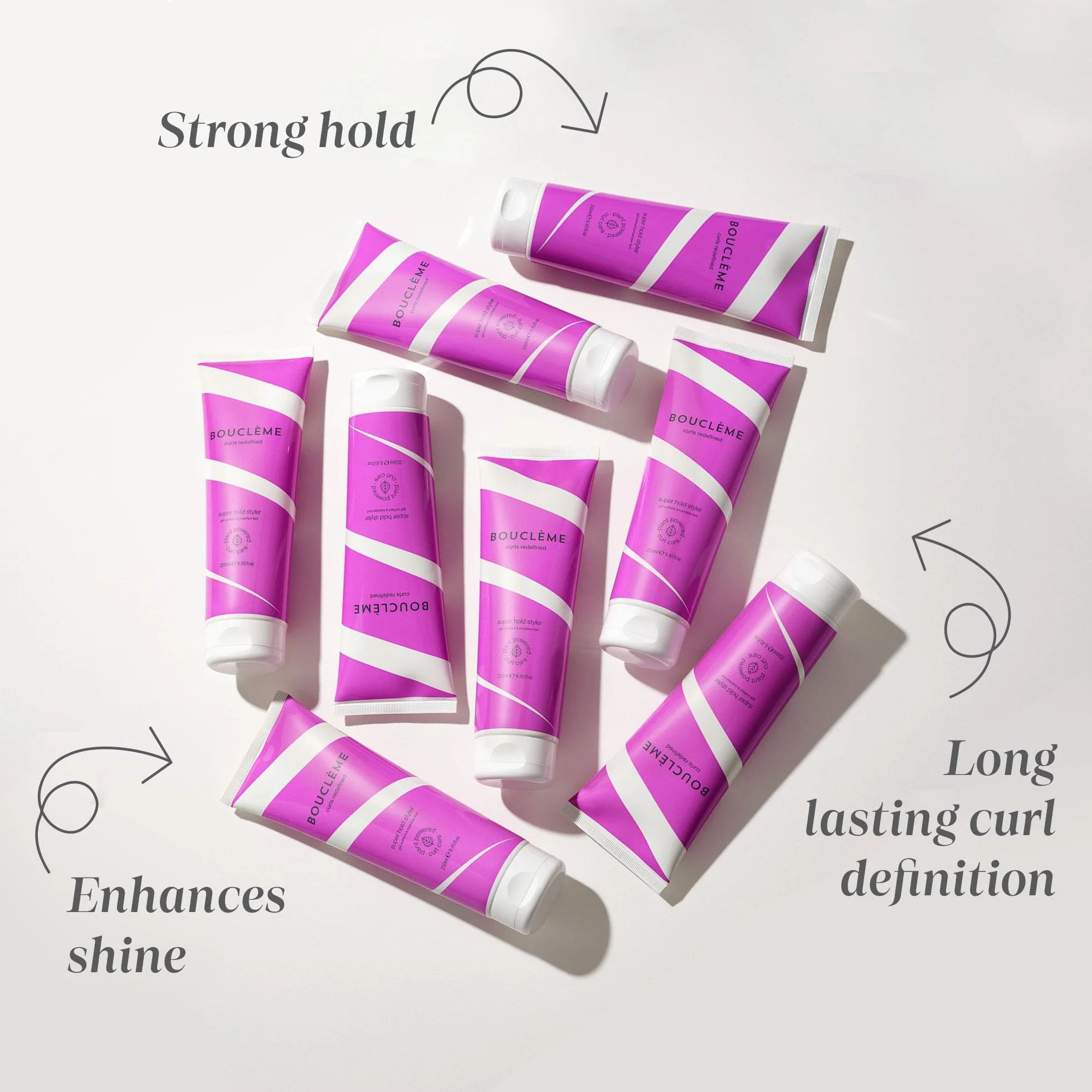 Bouclème - Super Hold Styler - Gel coiffant améliorant les boucles - 99 % d'ingrédients d'origine naturelle et végétalien - 300 ml