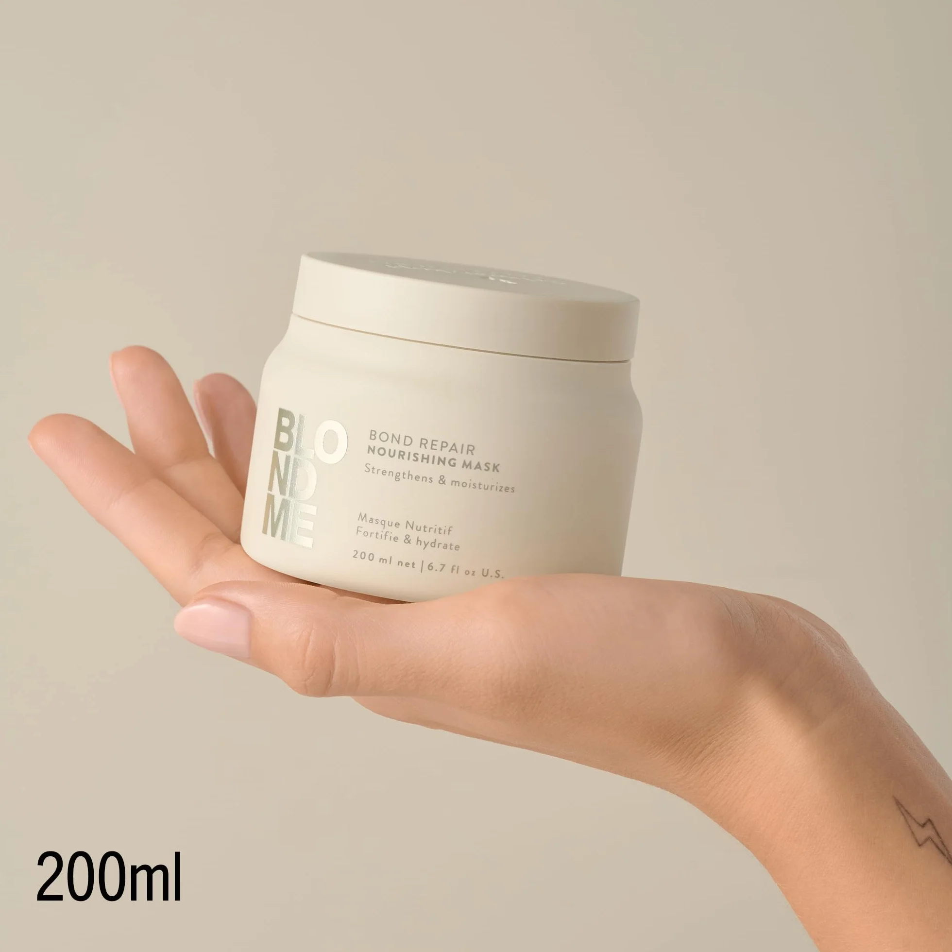 Schwarzkopf Professional BLONDME Bond Repair Nourishing Mask Masque Capillaire Réparateur Profondément Nourrissant Lisser Les Cheveux Poreux Hydratant Et Adoucissant 200 ml