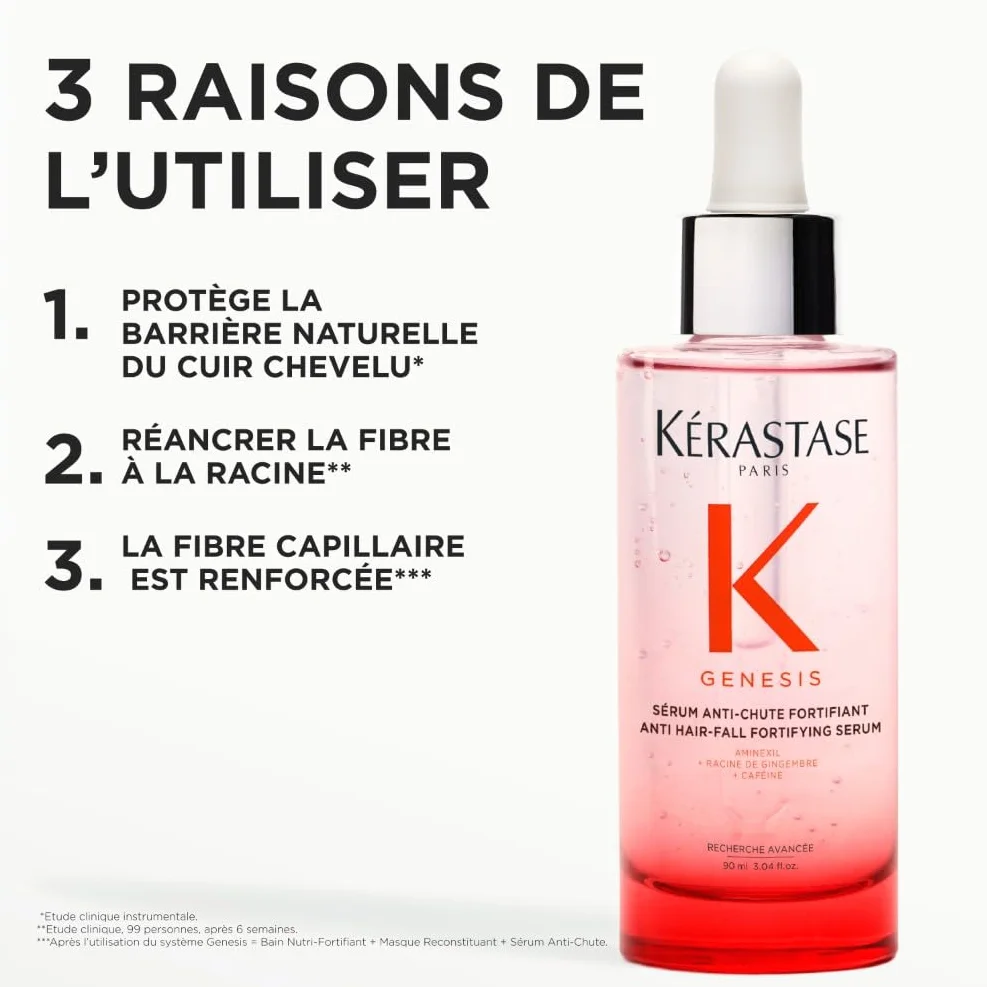 KERASTASE Genesis Sérum Anti-Chute Fortifiant Aminexil Caféine Cheveux Cassants Sans Silicone
