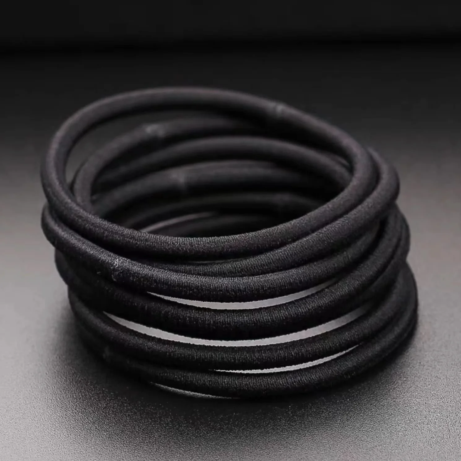 Lot de 32 élastiques à cheveux épais 4 mm, chouchous queue de cheval, noir