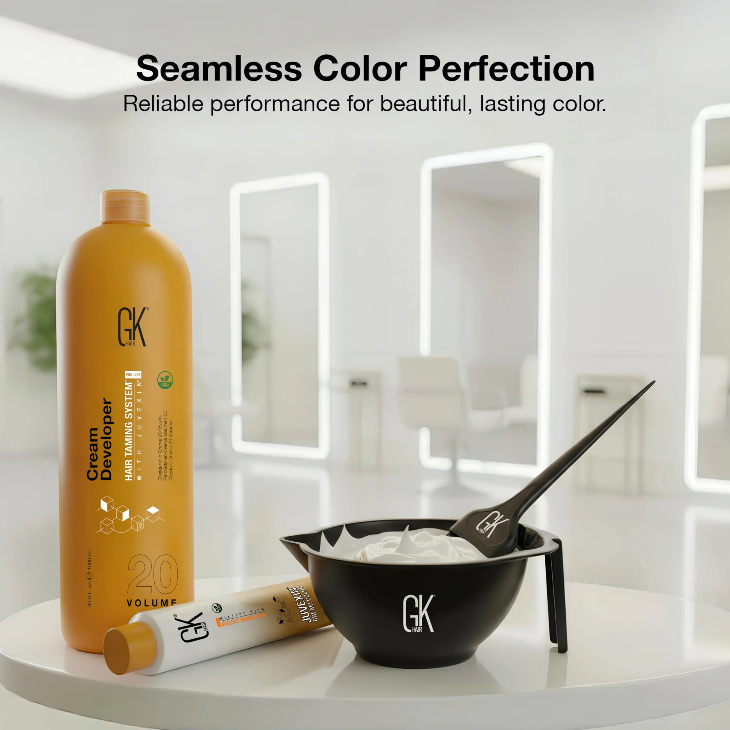 Global Keratin GK HAIR Professional Hair Creme 20 Volume Developer 1000ml for Hair Coloring Bleach - High-Performance Long Lasting Semi-Permanent Hair Color Toner Dye