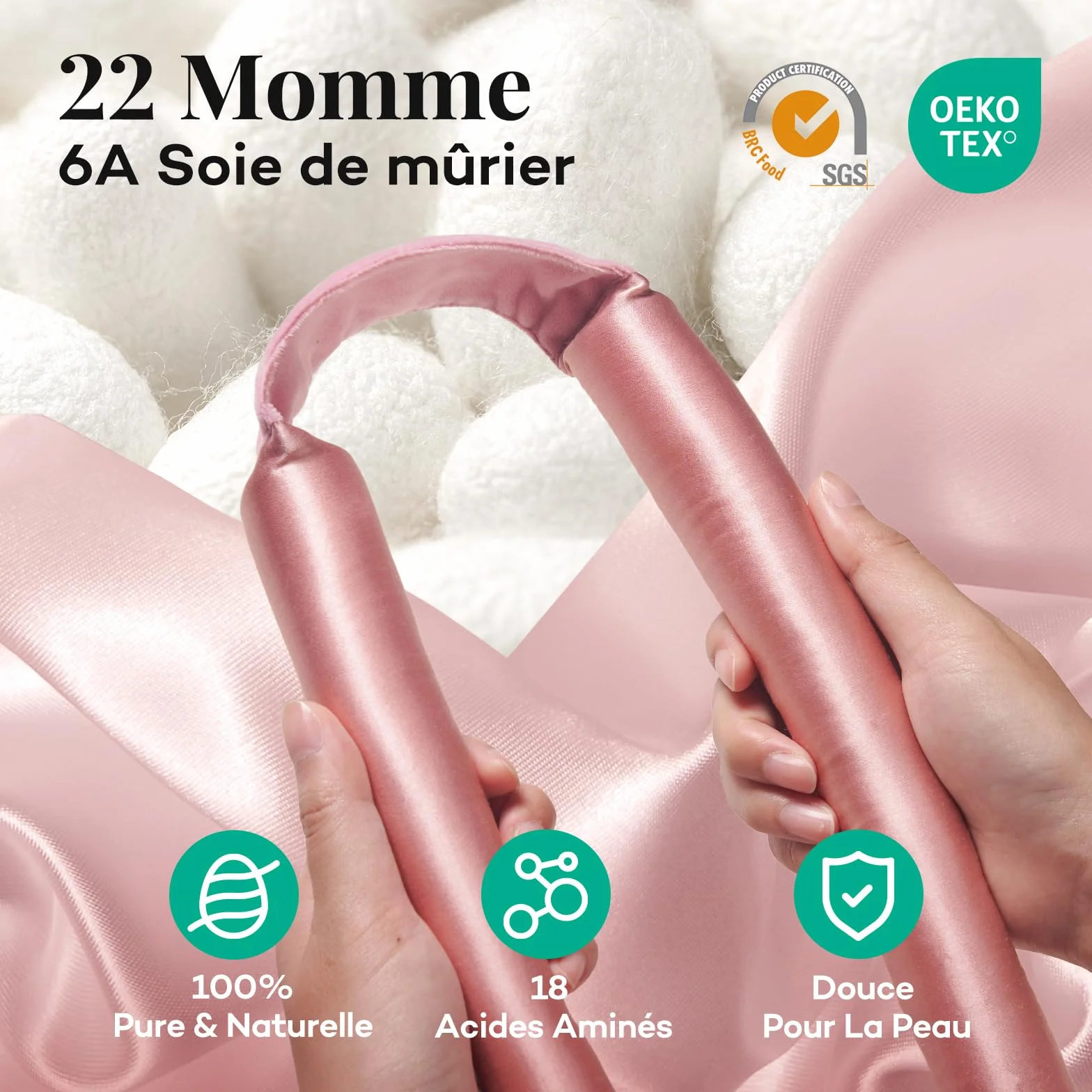 Umisleep Tresseur Sans Chaleur,Set de Boucles en Soie Protège les Cheveux,Tresseur de Boucles 99cm pour la Nuit,Bande DIY pour Boucles Sans Chaleur pour Cheveux Longs (Rose)