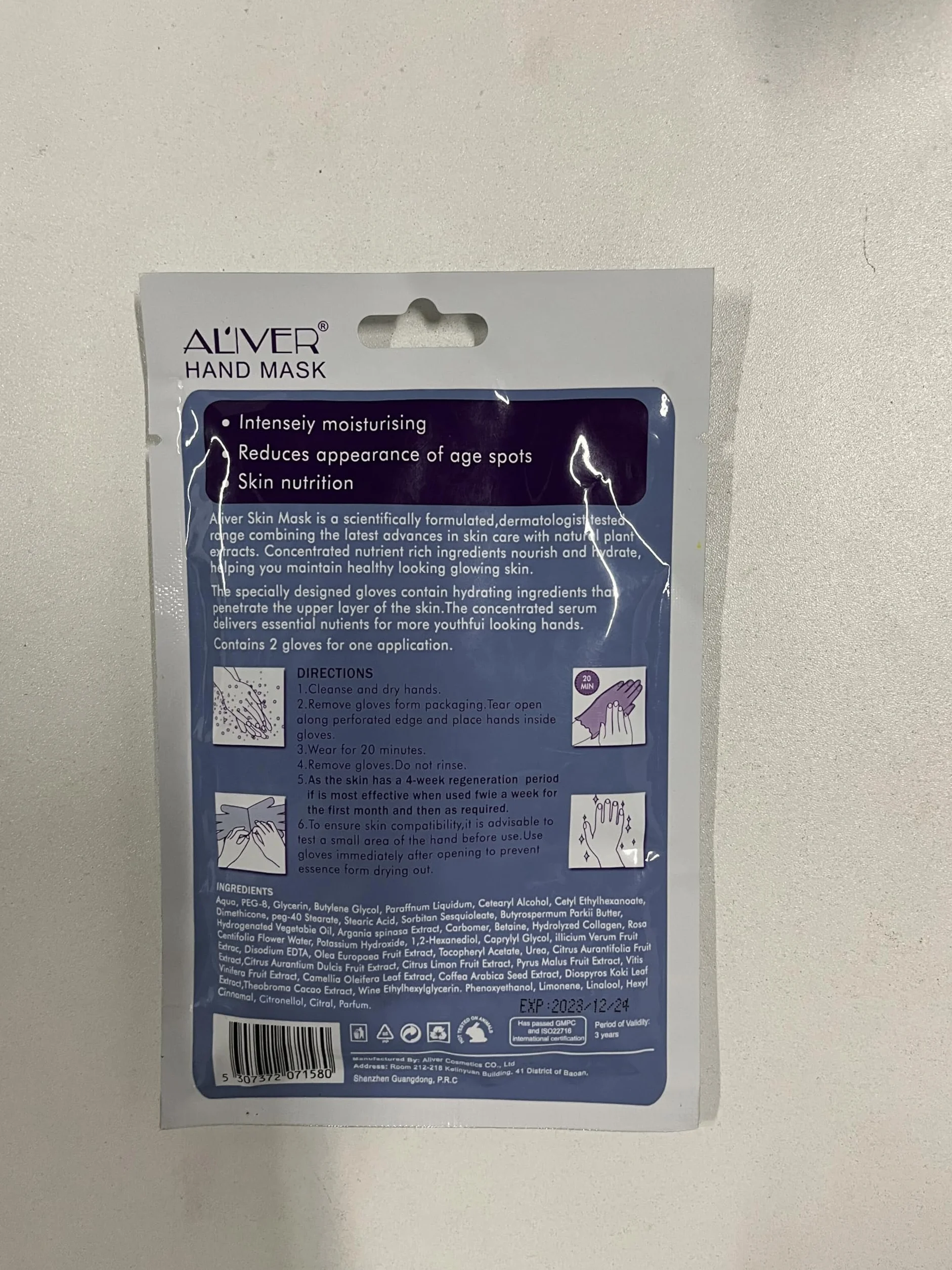 Gants Hydratants pour Mains avec Collagène, Sérum et Vitamines, 5 Paires, Lavande, Blanchissant Anti-âge