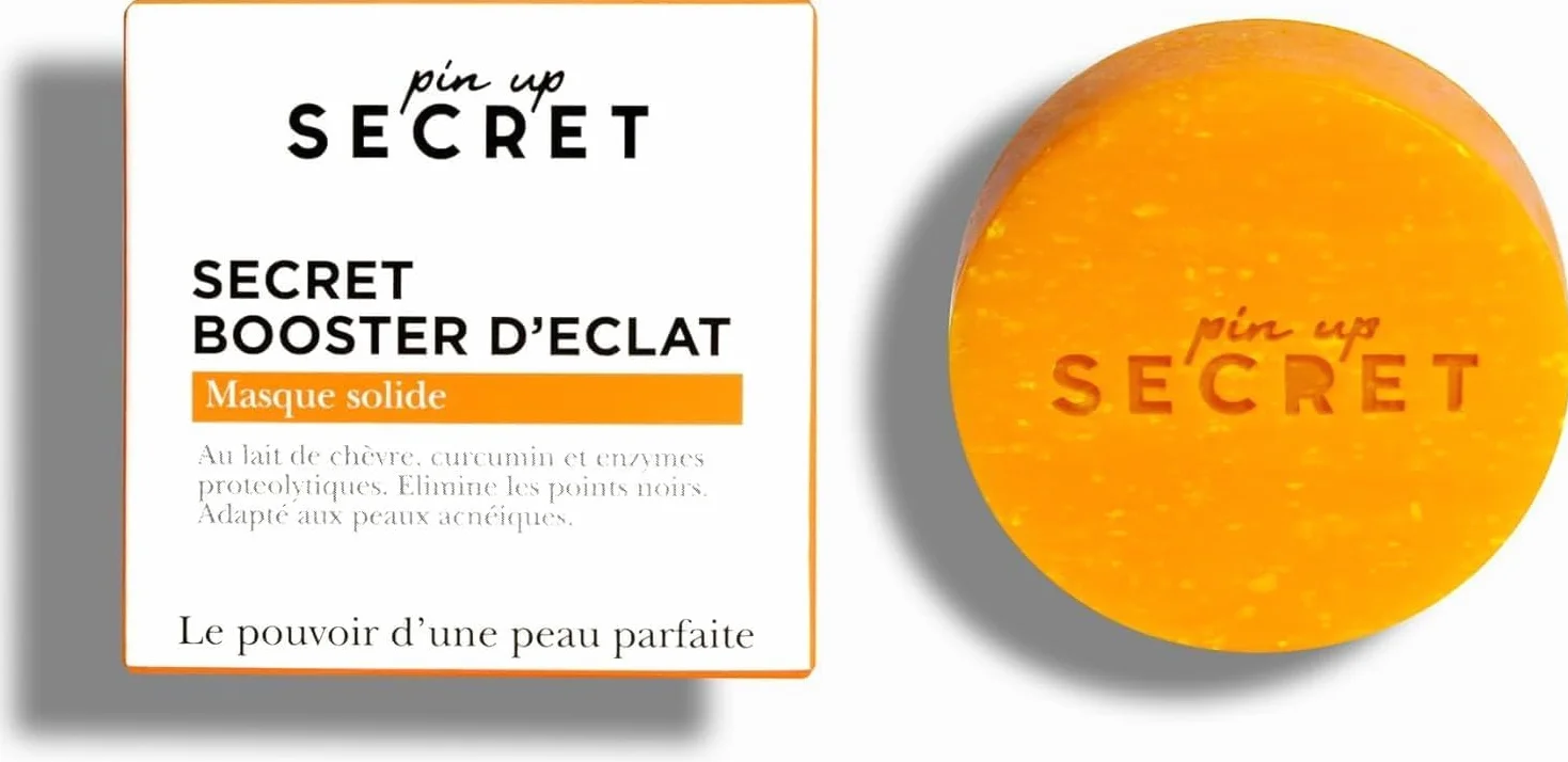 PIN UP SECRET Masque Visage Solide au Lait de Chèvre & Curcuma Nettoyant Anti-inflammatoire 30 gr