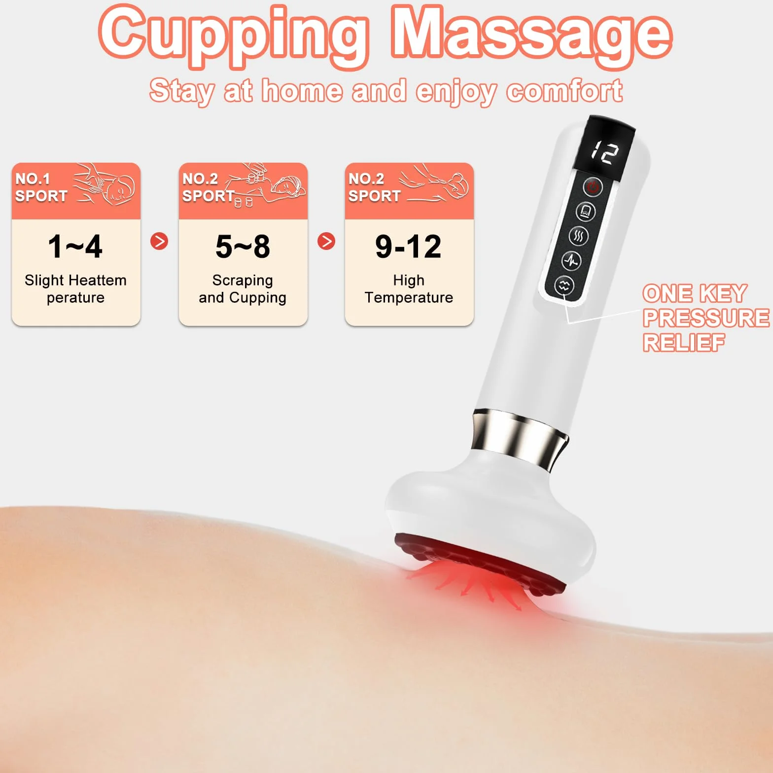 Appareil de Massage par Ventouse Électrique,Appareil de Massage Anti-Cellulite pour Jambes/Ventre/Bras,Appareil Anti-Cellulite,Appareil de Drainage Lymphatique avec 12 Programmes&4 Modes
