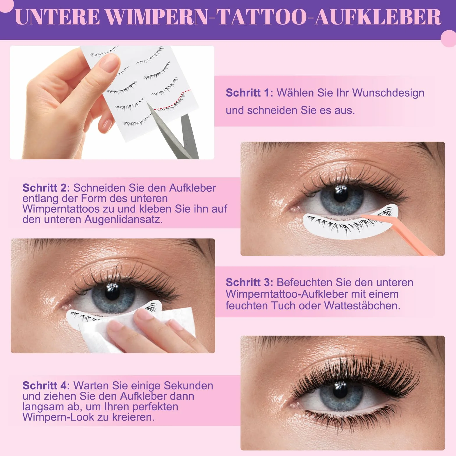 Kit de faux cils magnétiques avec applicateur, réutilisables effet naturel (DE09 Set-A)