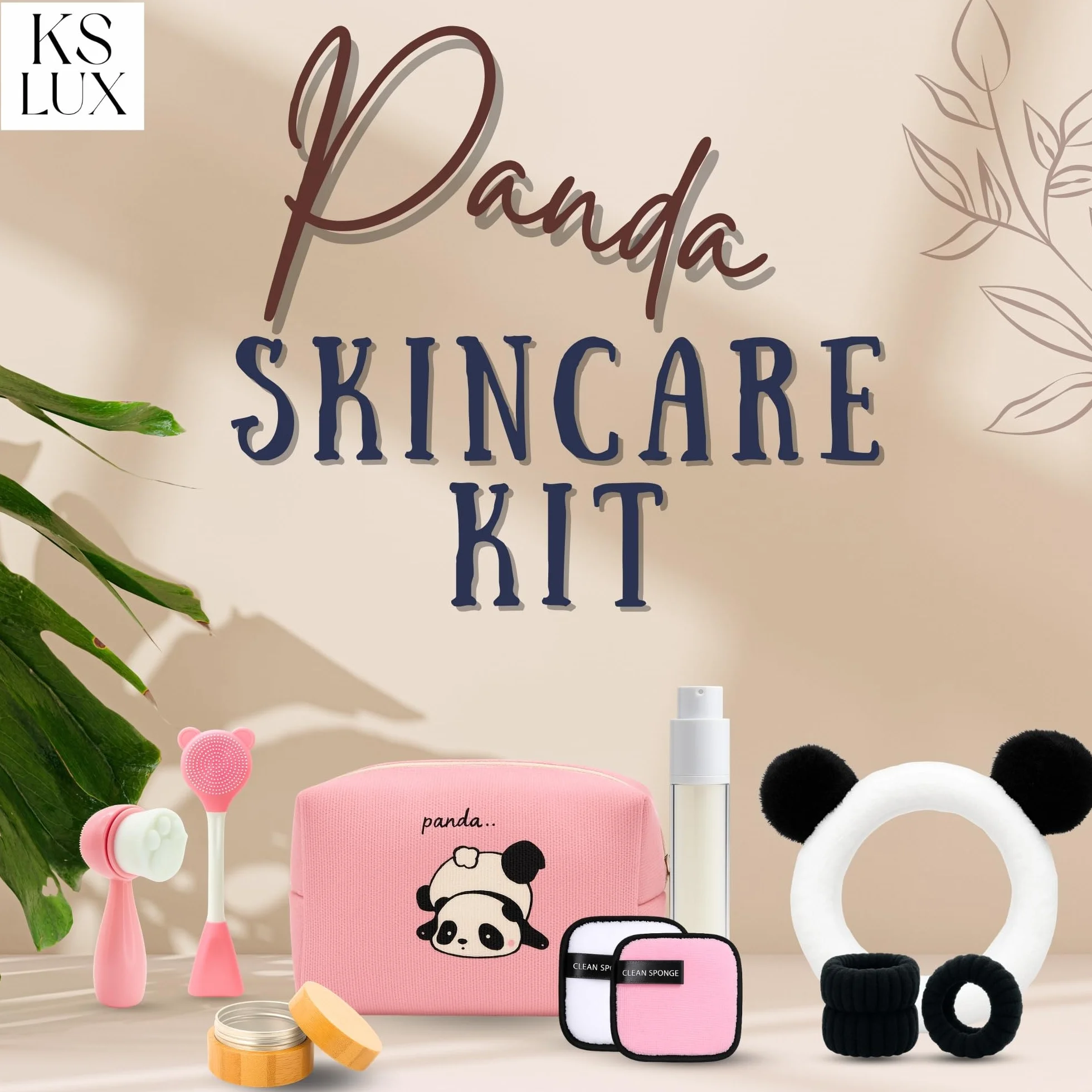 Coffret beauté skincare enfant 10 ans avec brosse nettoyante visage et bandeau cheveux