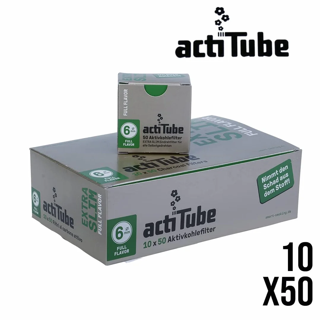 actiTube Lot de 50 filtres à charbon actif 6 mm
