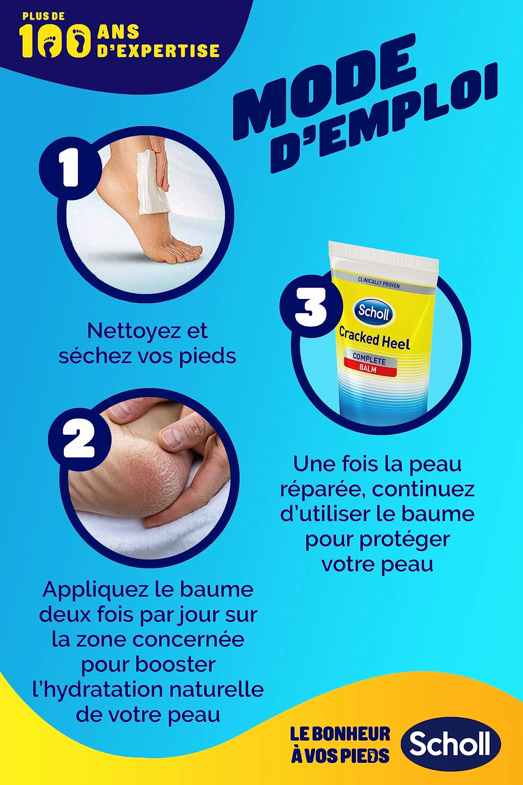 Scholl Crème Pieds Anti-Crevasses Talons Fendillés 60 ml - Répare et Hydrate en Profondeur Action 24h