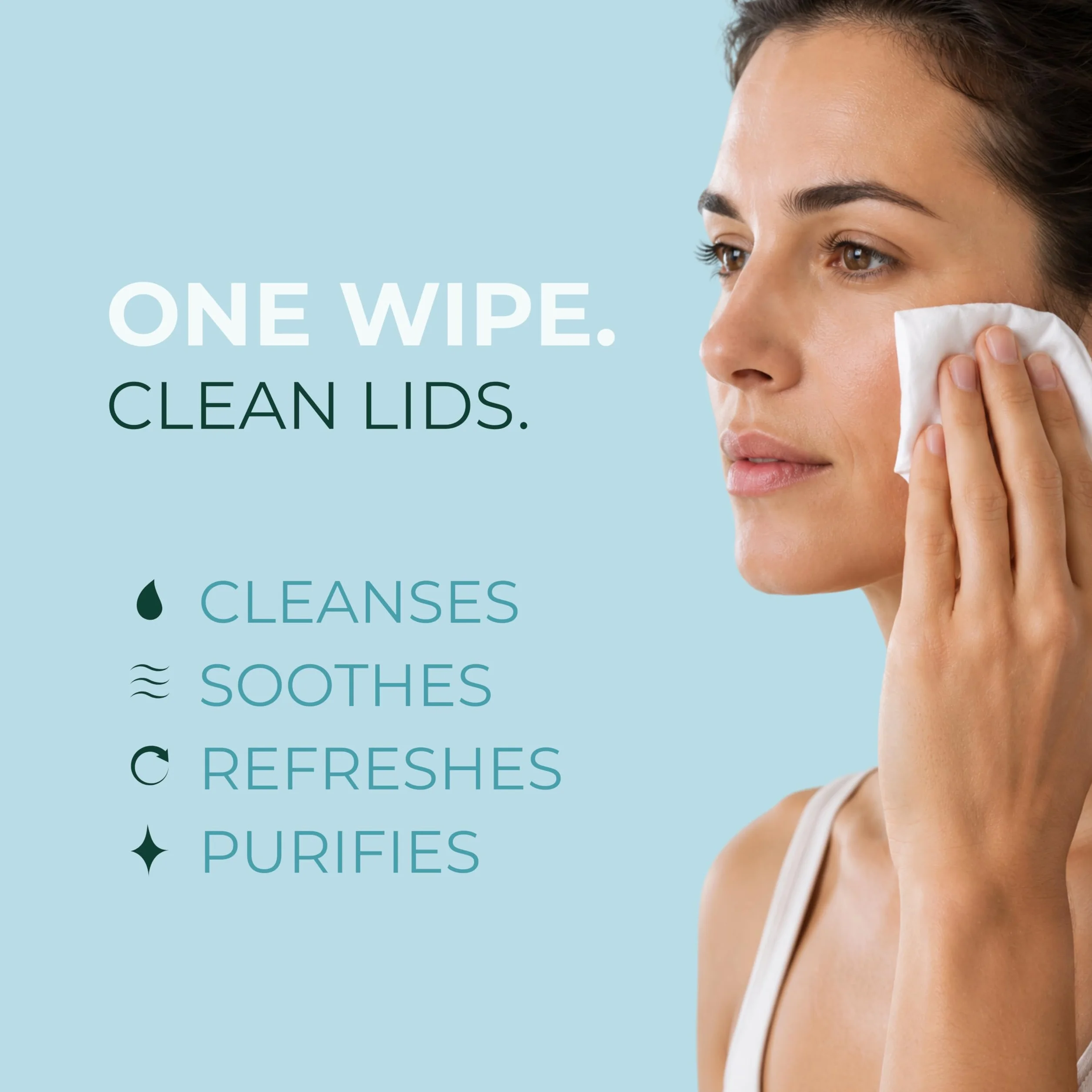 NOVEHA Lingettes nettoyantes pour paupières et cils | Lingettes nettoyantes pour les paupières et les cils, apaisantes pour les yeux sensibles, (60 paquets de 3)